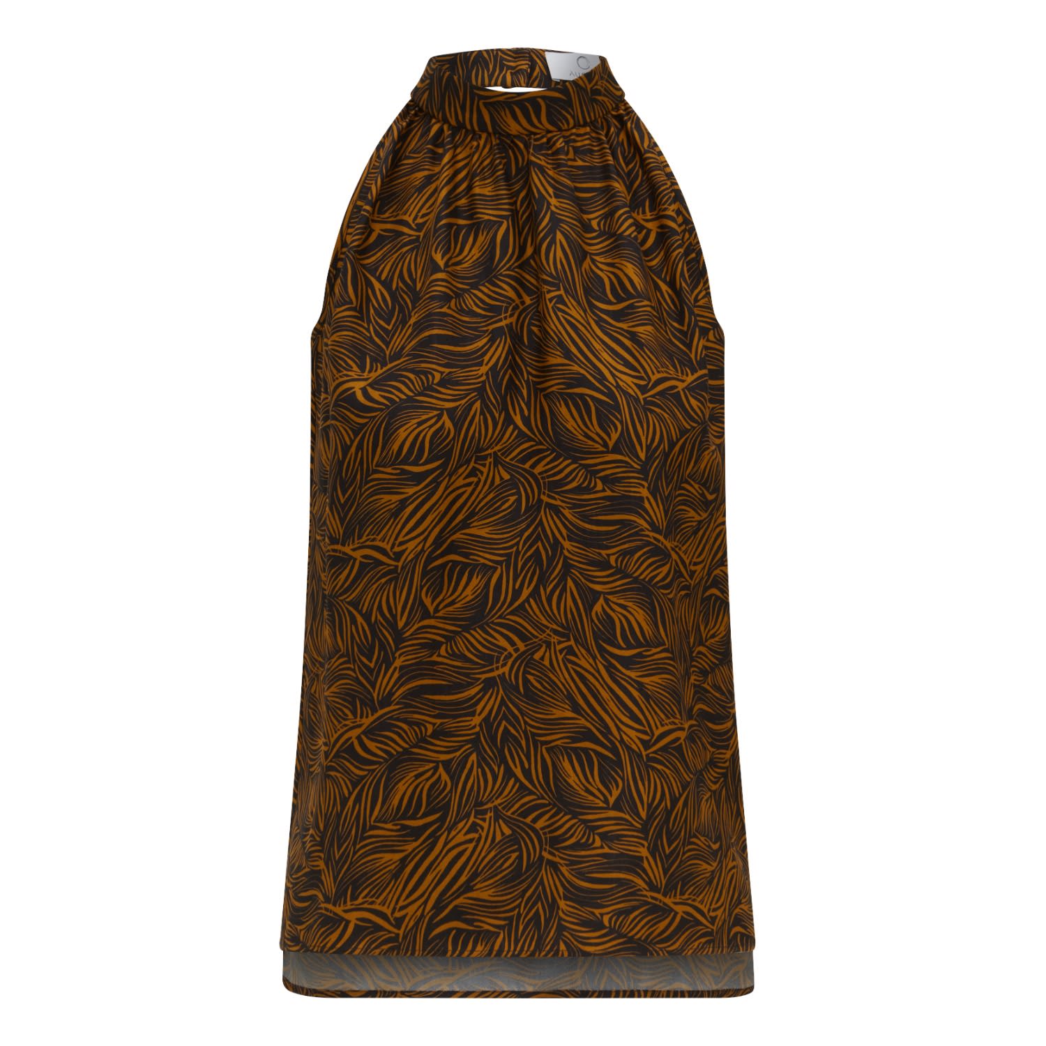 Auguri Women's Orange / Black Tiger Print Halter Neck In Yellow