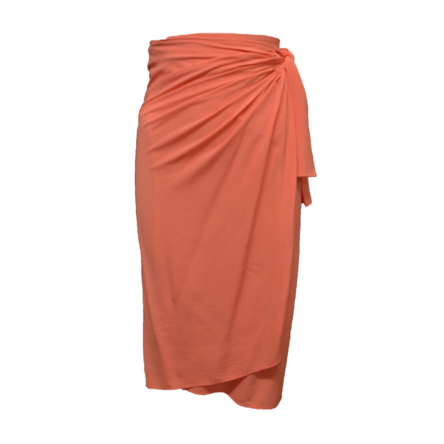 coral wrap skirt