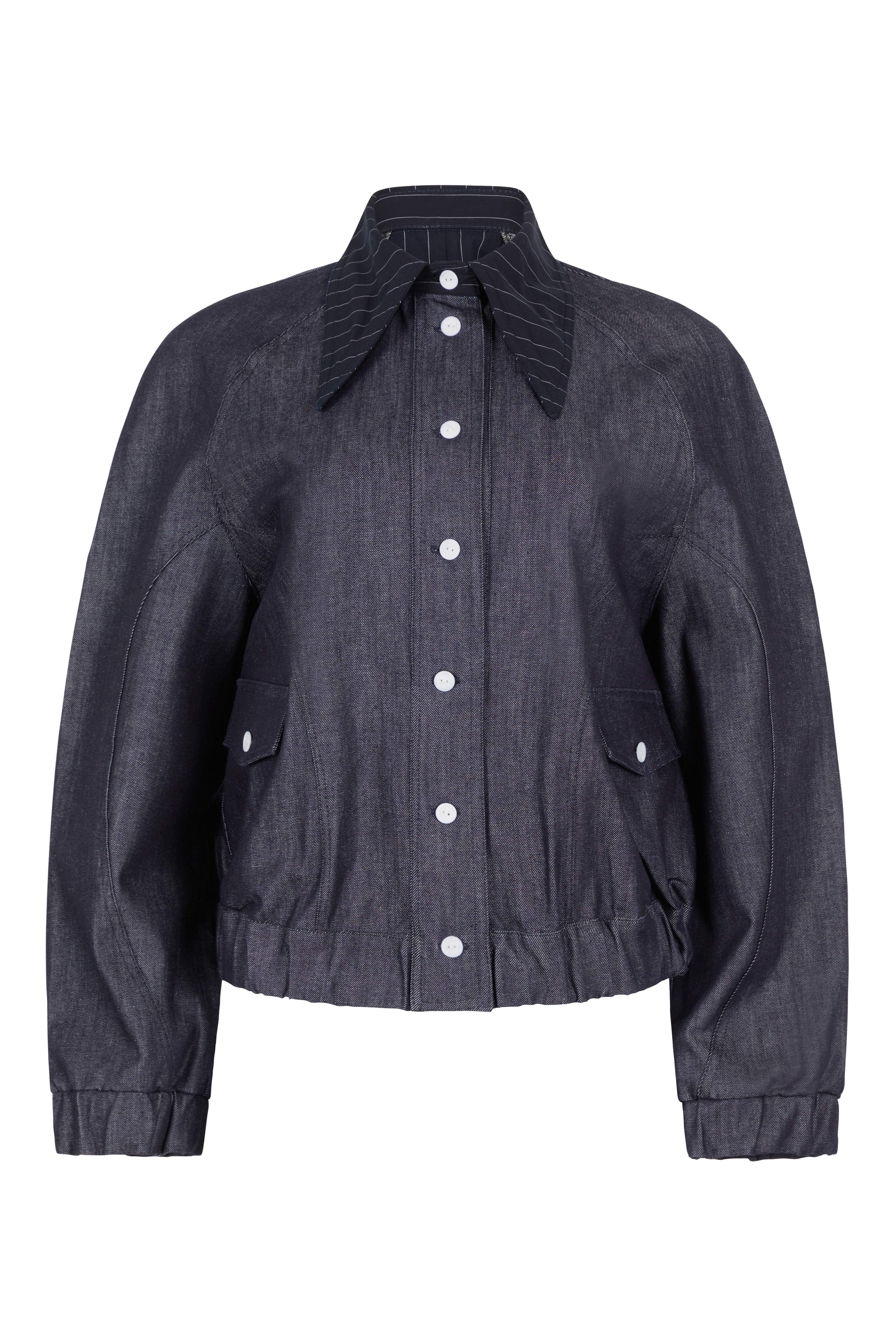 Belkys Studio Women's Blue Brooke Denim Bomber Jacket In Blue