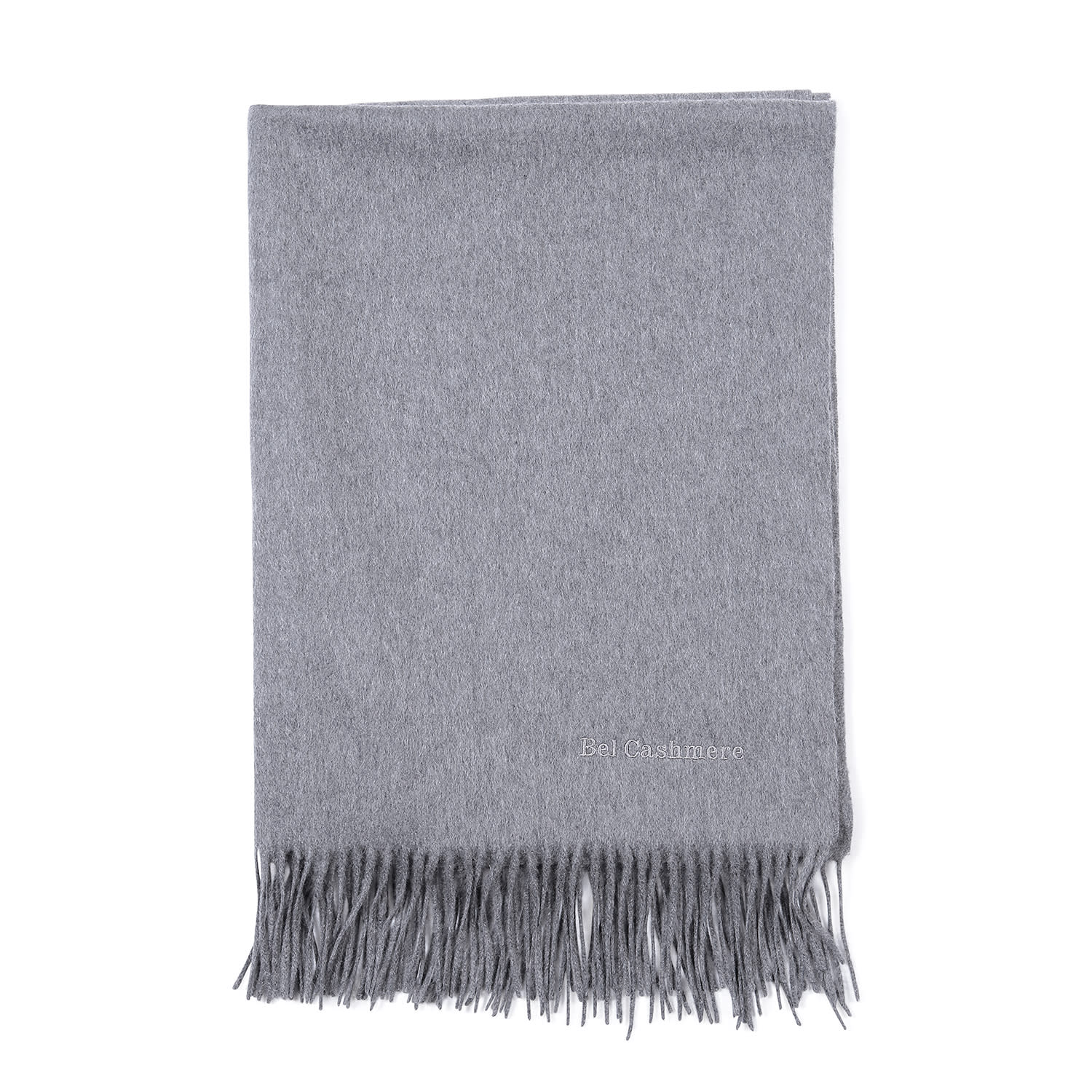 Bel Cashmere Women's Cashmere Stole With Fringes Grey In Grey