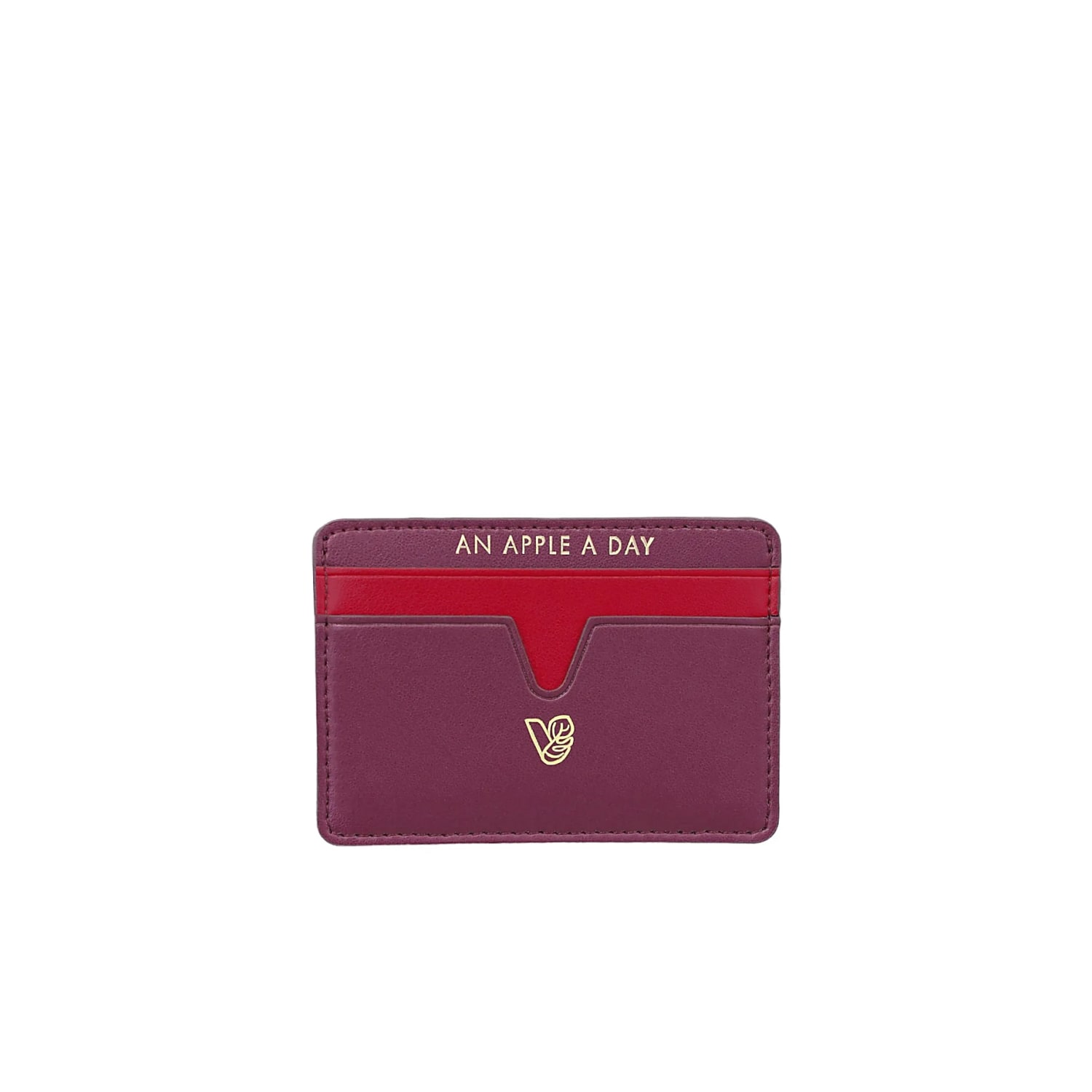 Veganologie Women's Red Cider Apple Leather Cardholder In Syrah In Red