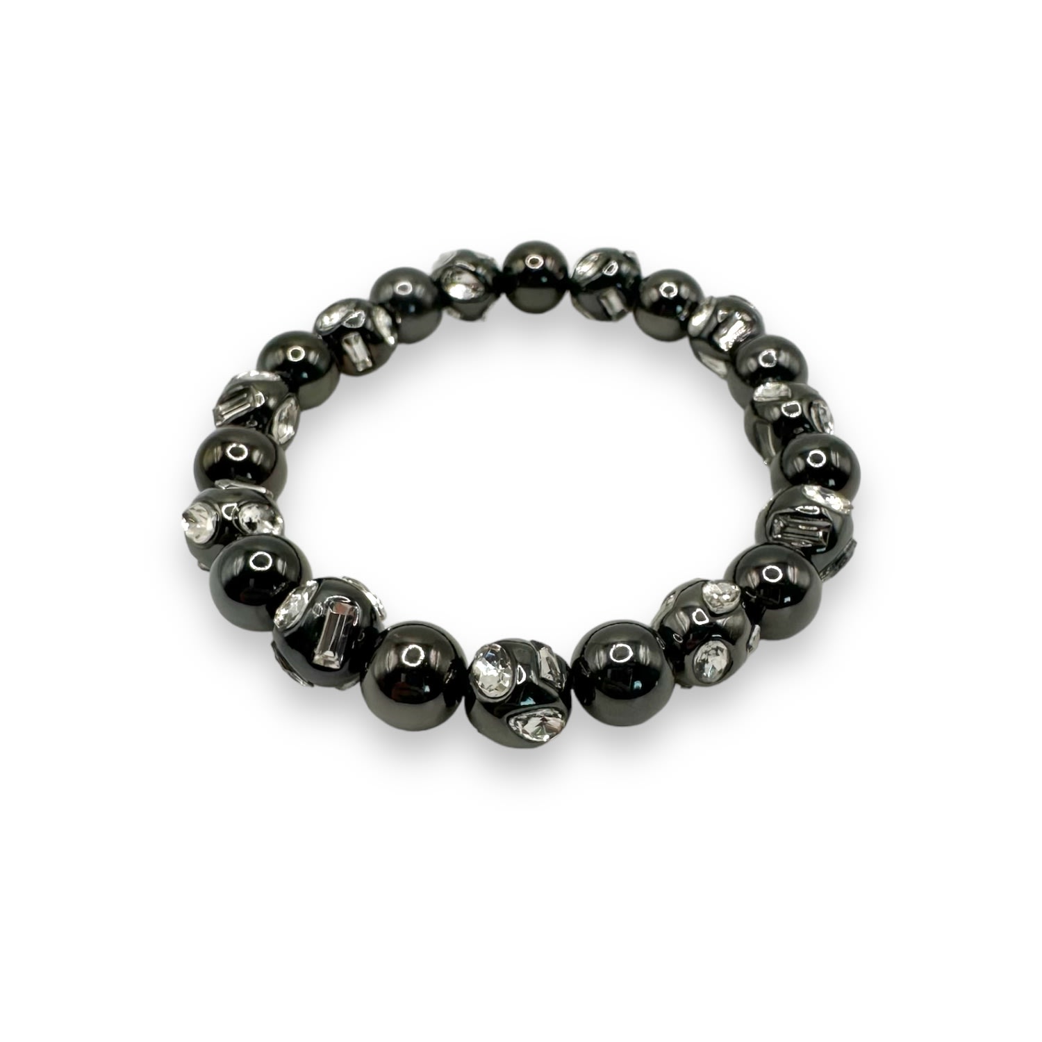 Women’s Girls Night Beaded Bracelet In Black Rhodium Jagged Halo Jewelry