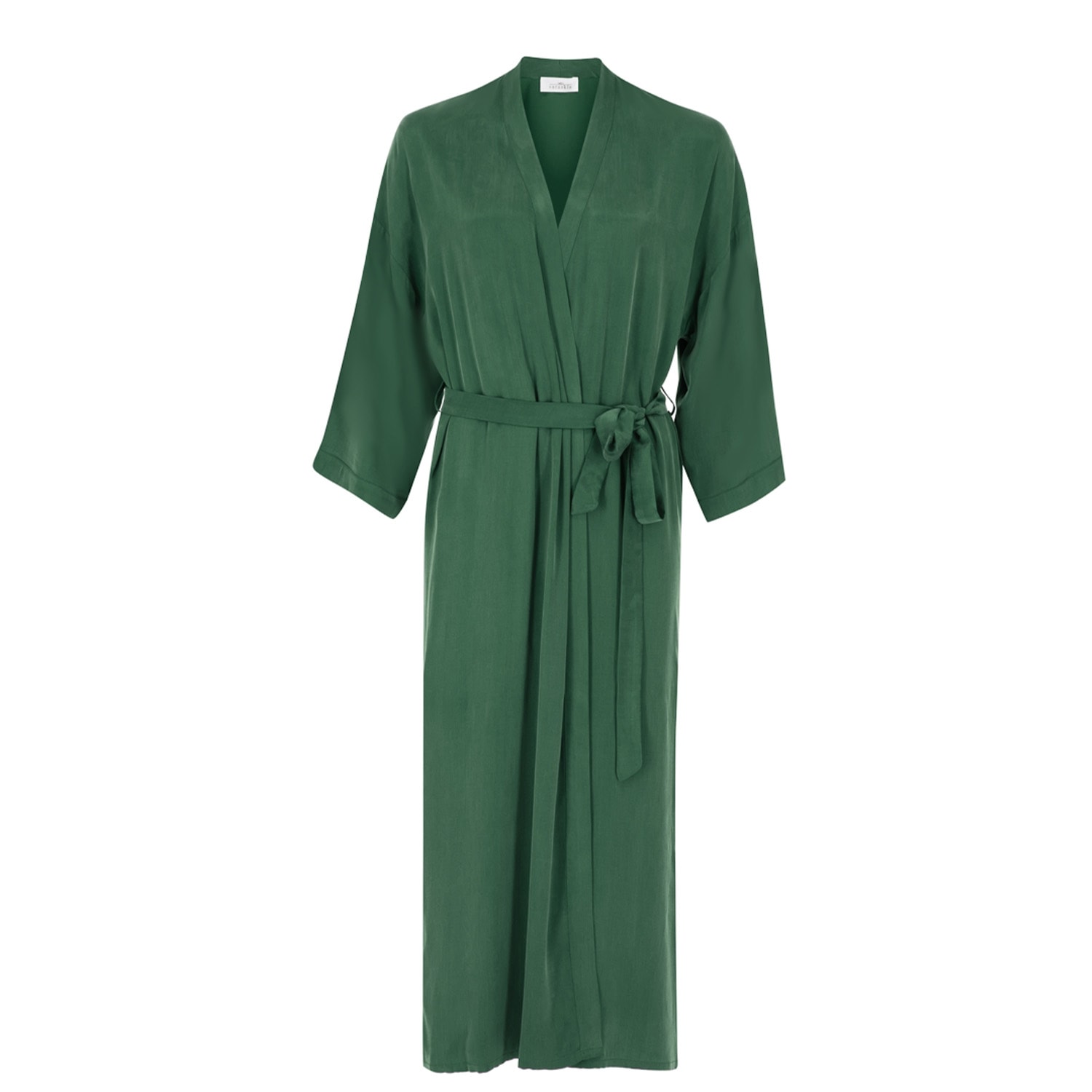 Women’s Green Verna Vegan Silk Long Kimono M/L Saraskla