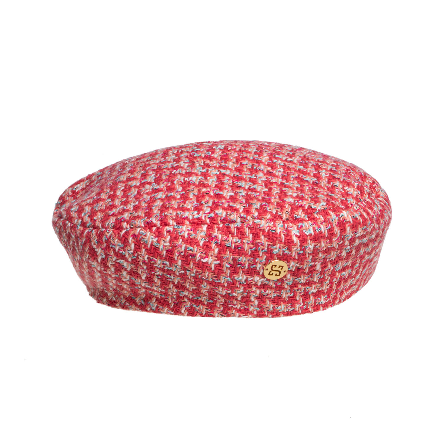 Women’s Red / White Diana - Red Tweed Beret Hat Large Sibi Hats