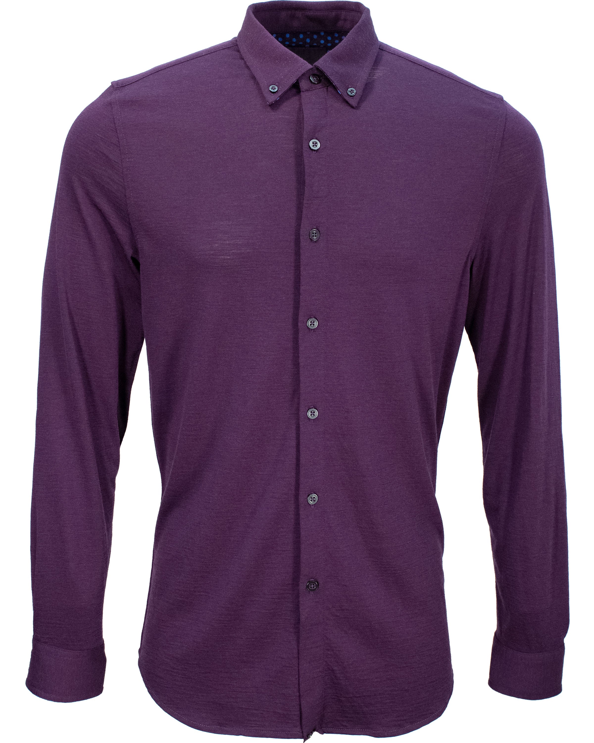 Lords Of Harlech Shawn Merino Shirt In Pink/purple