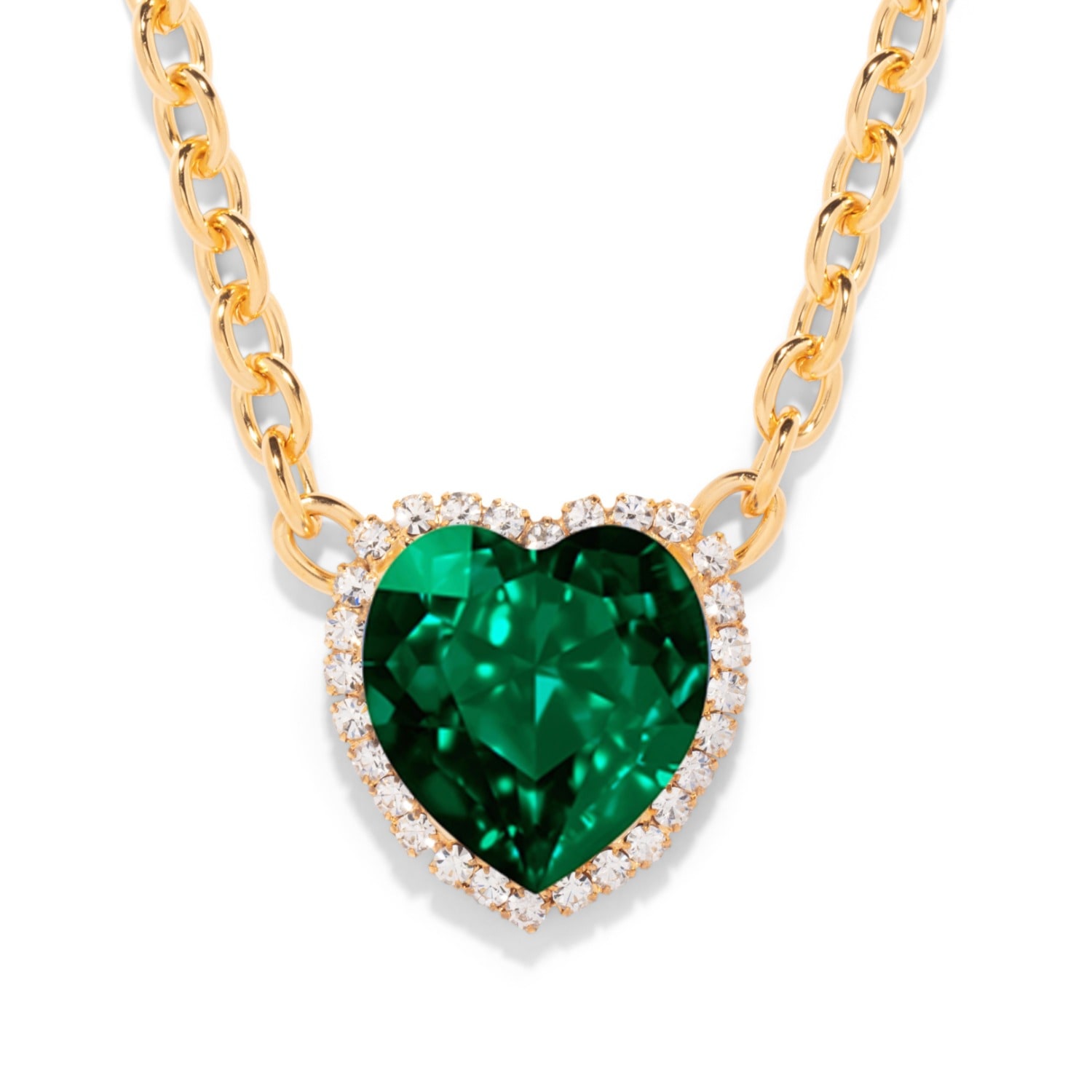 The Pink Reef Women's Green  G Ocean Necklace In Emerald In Gold