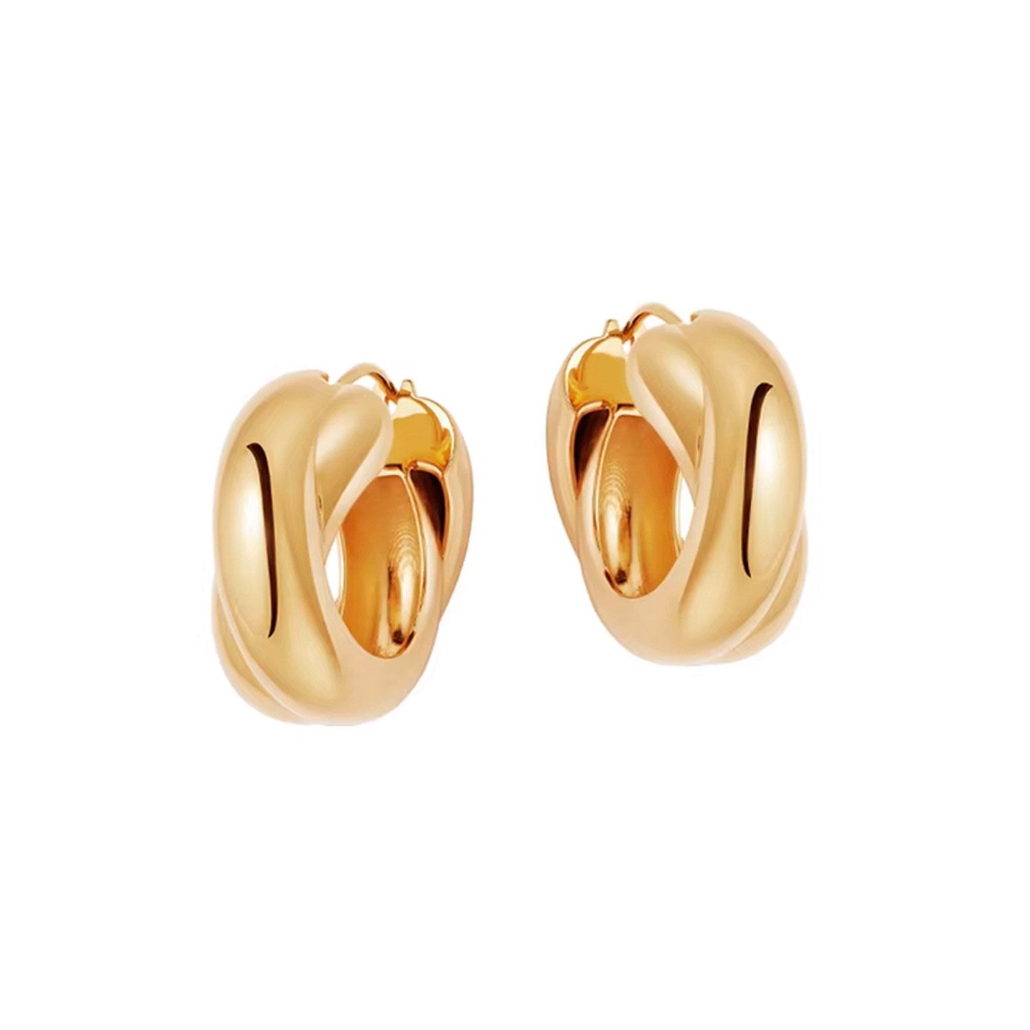 Outofoffice Women's Gold Hoop Earrings High Polish Statement Earring