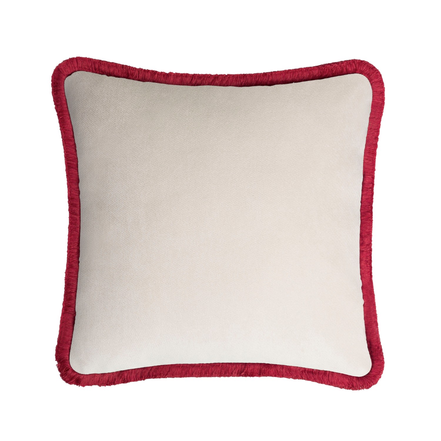 Dirty White With Red Happy Pillow Lo Decor