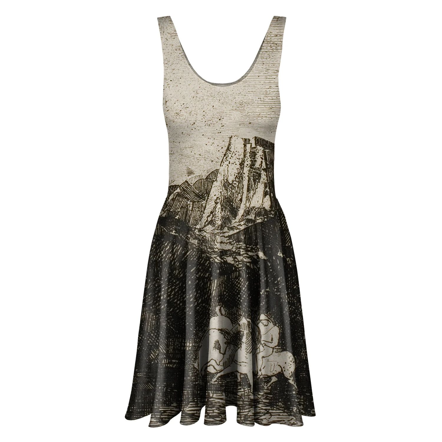 Aloha From Deer Women's Neutrals Two Small Horsemen Circle Dress