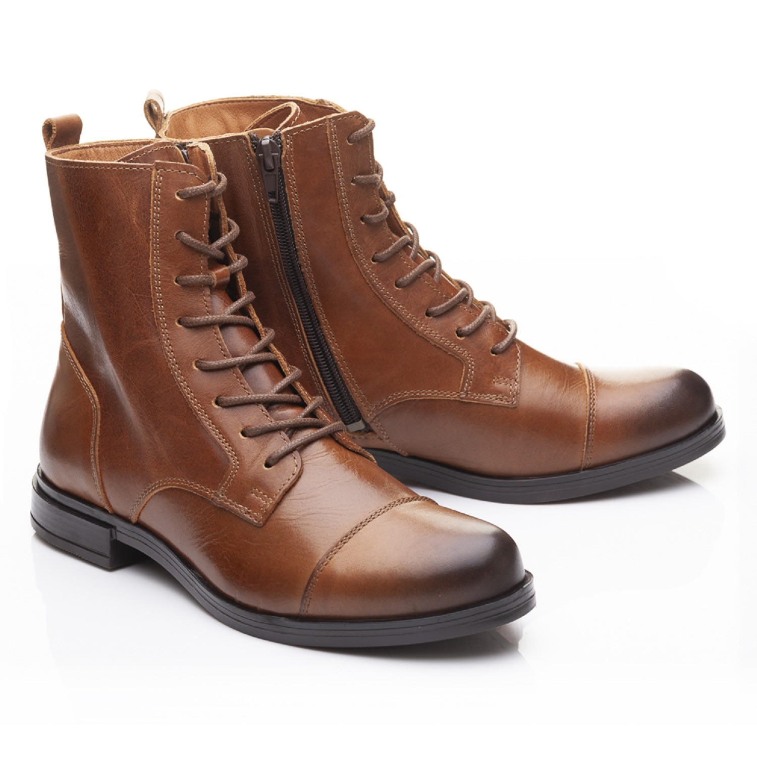 Women’s Brown Lara Boots In Tan Leather 5 Uk French Sole