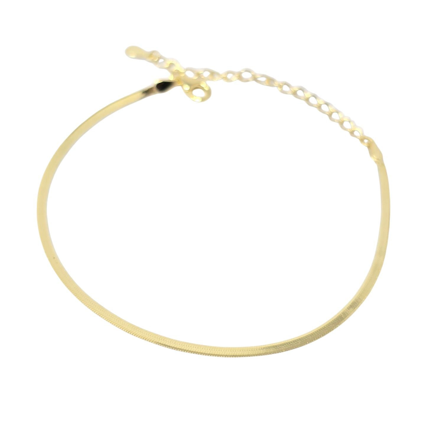 Harfi Women's Gold Plated Everyday Herringbone Chain Stacking Bracelet In Gold