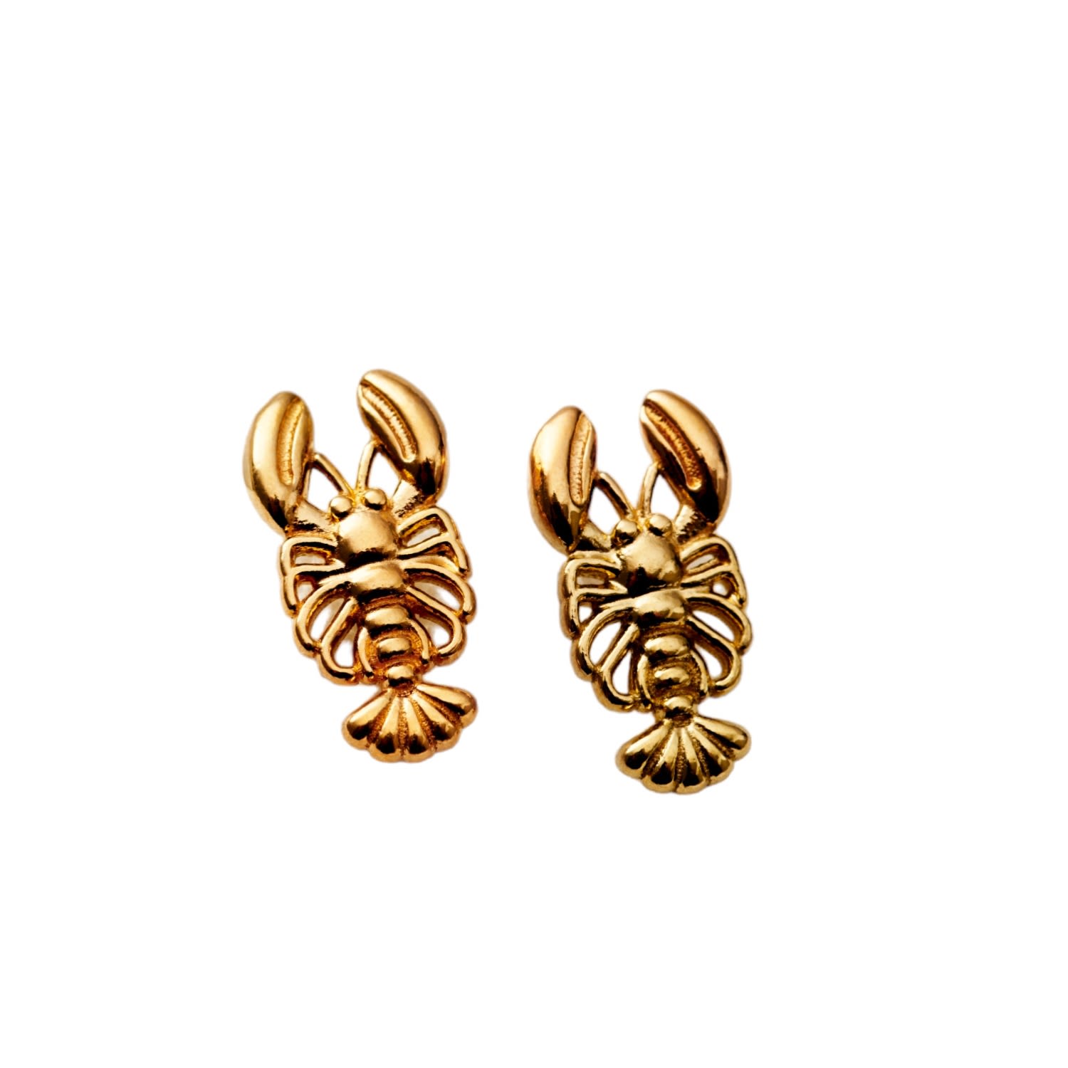 Posh Totty Designs Women's Yellow Gold Plated Lobster Stud Earrings