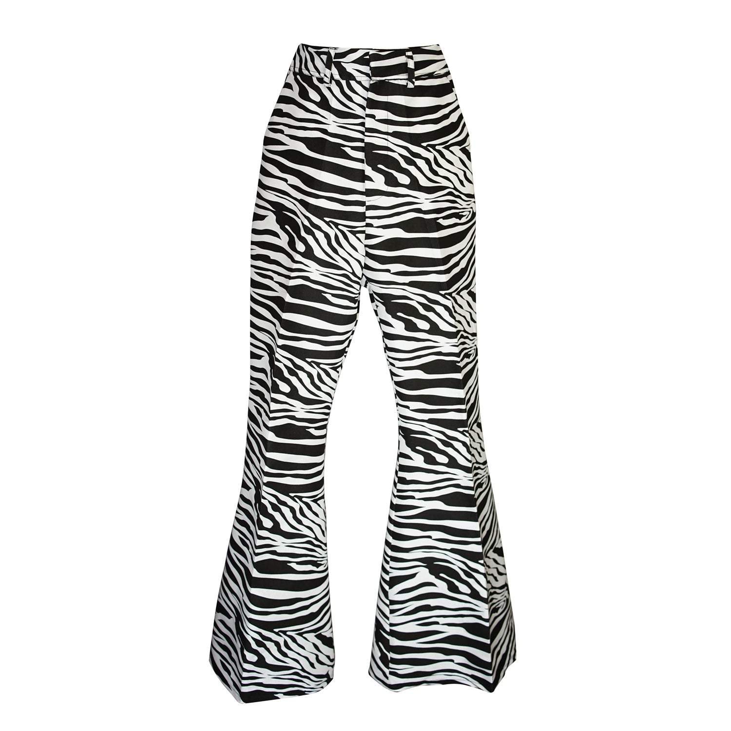 Jennafer Grace Women's Black / White Zebra Bellbottoms In Black/white