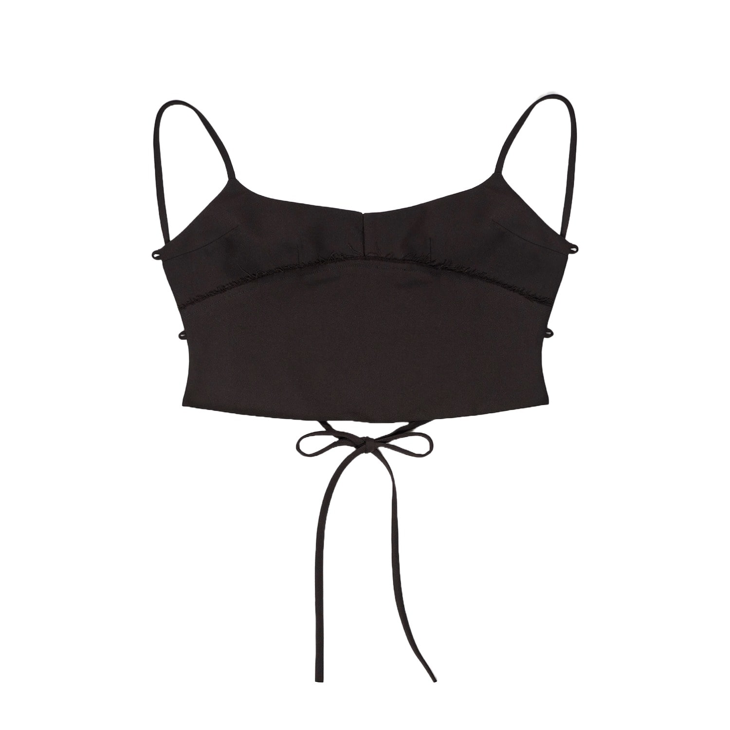 Du & Berry Women's Black Lilium Noir Open-tie Back Top