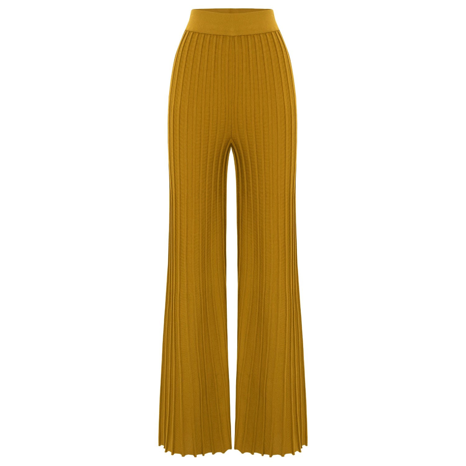 Peraluna Women's Green Viola Trousers Ribbed Knit Pants In Olive In Green