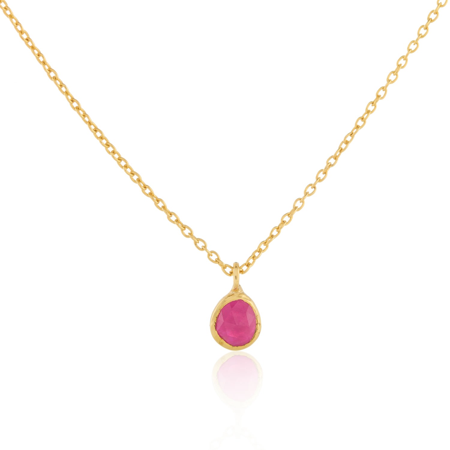 Auree Jewellery Men's Red Hampton Ruby & Gold Vermeil Necklace In Red