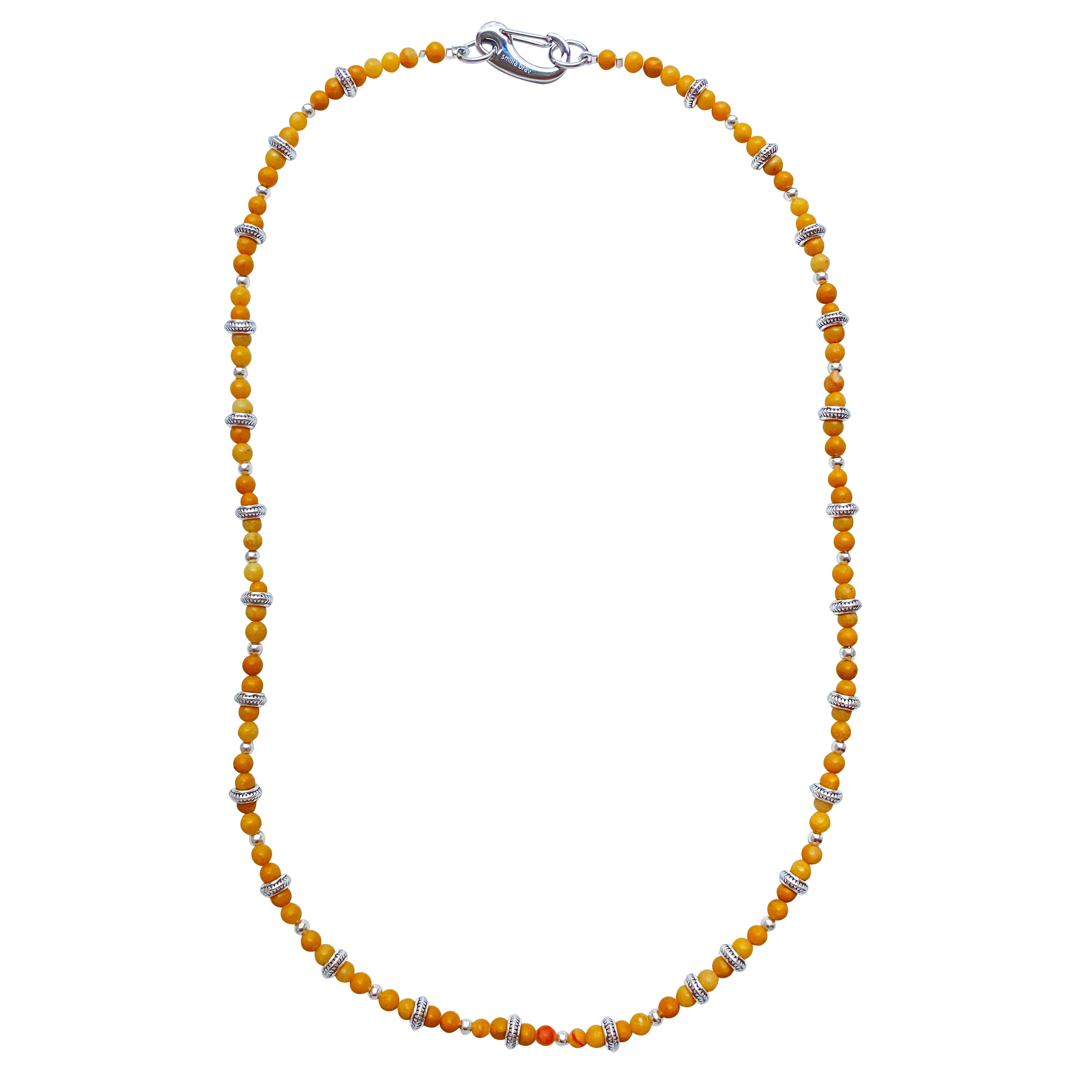 Smilla Brav Men's Yellow / Orange / Silver Yellow Jade Necklace Noah