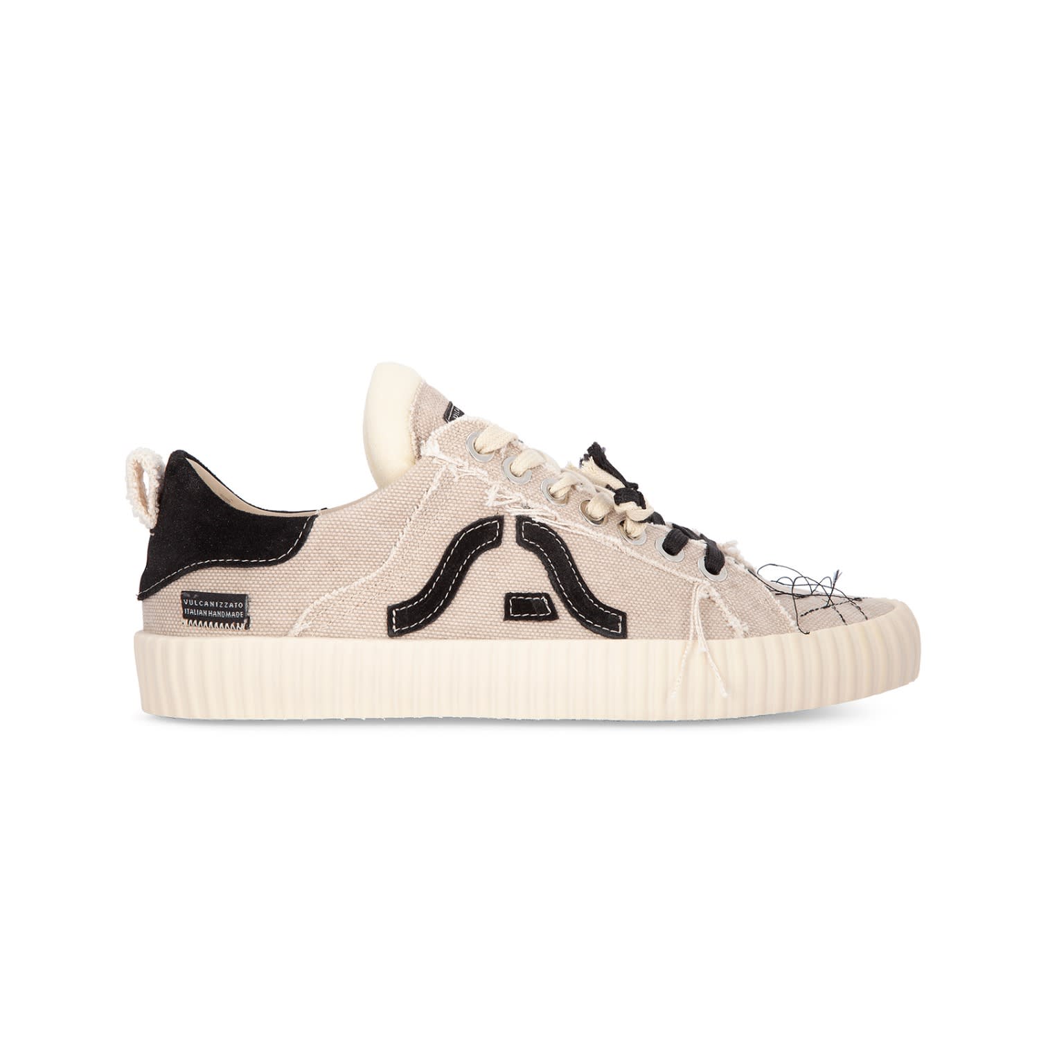 Springa | Unique Vulcanized Sneakers Italian Handmade Men's Neutrals Wavy Olona Beige Sneakers In Neutral