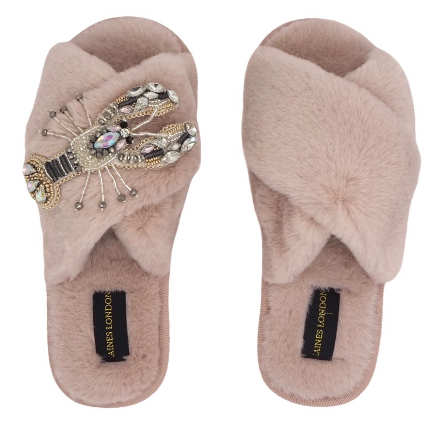 womens pink fluffy slippers