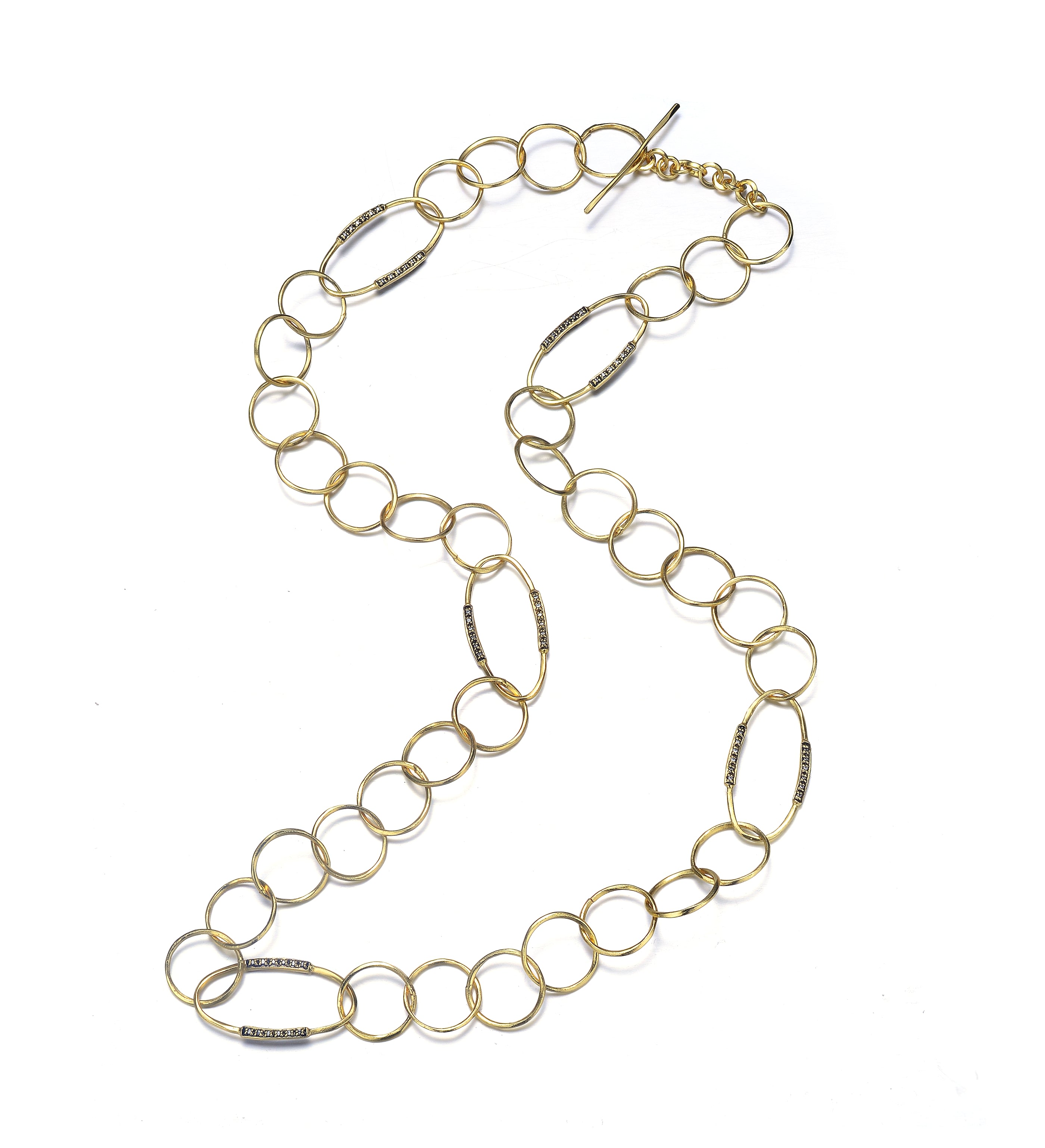 Genevive Jewelry Women's Gold / White Yellow Gold Plated Round Trinkets Clear Cubic Zirconia Accent  Chain Necklace In Multi