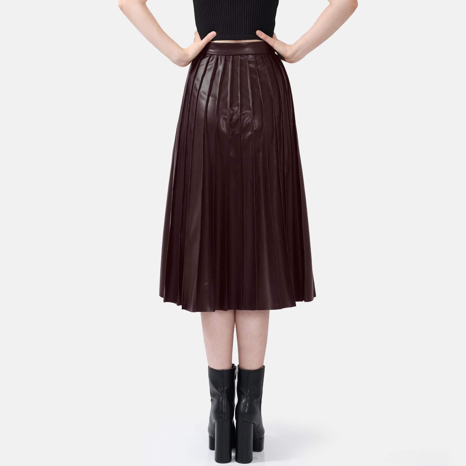 strapless open back dress The Havana Vegan Leather Dress in Black Onyx | L