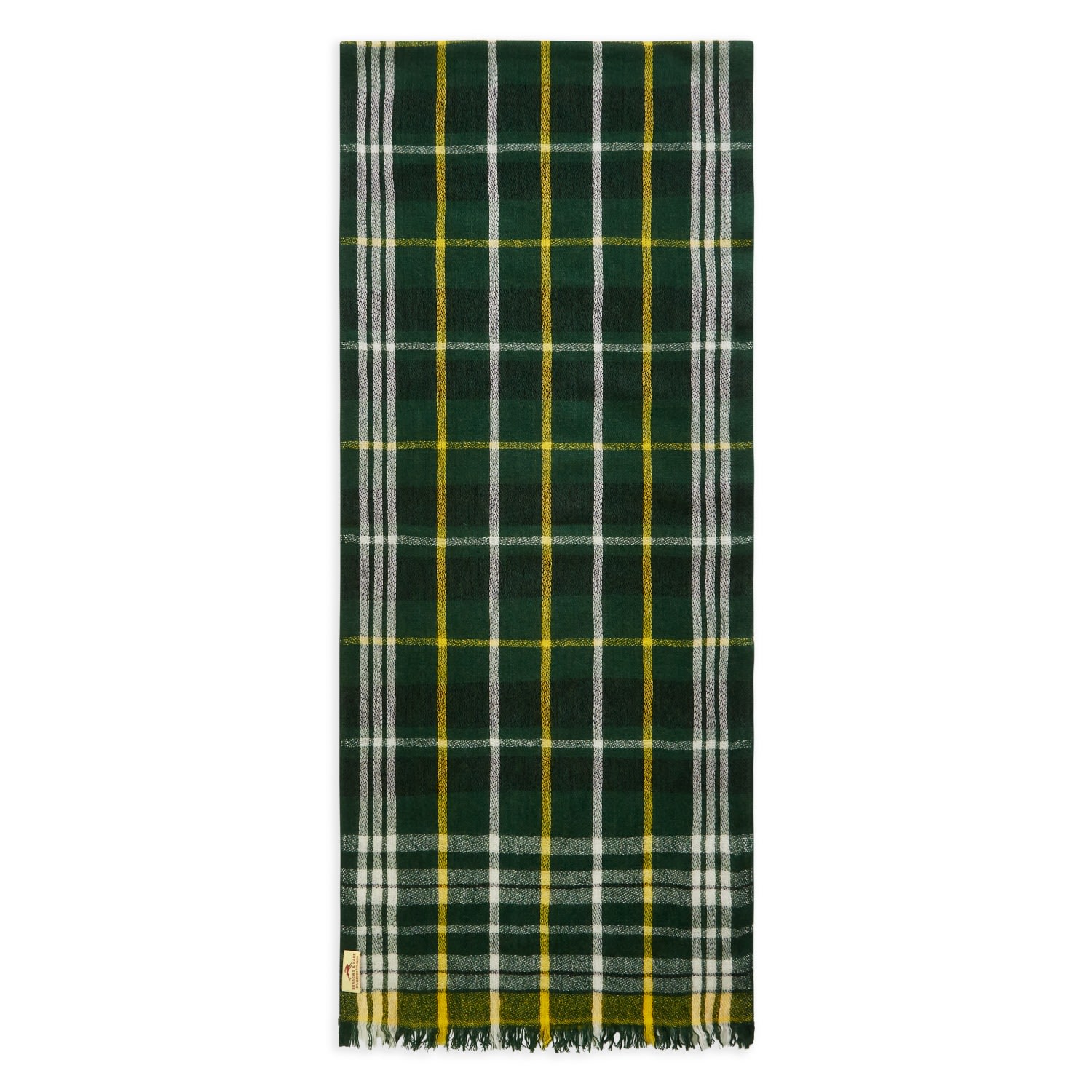 Men’s Cashmere & Merino Wool Scarf - Green Tartan Burrows & Hare