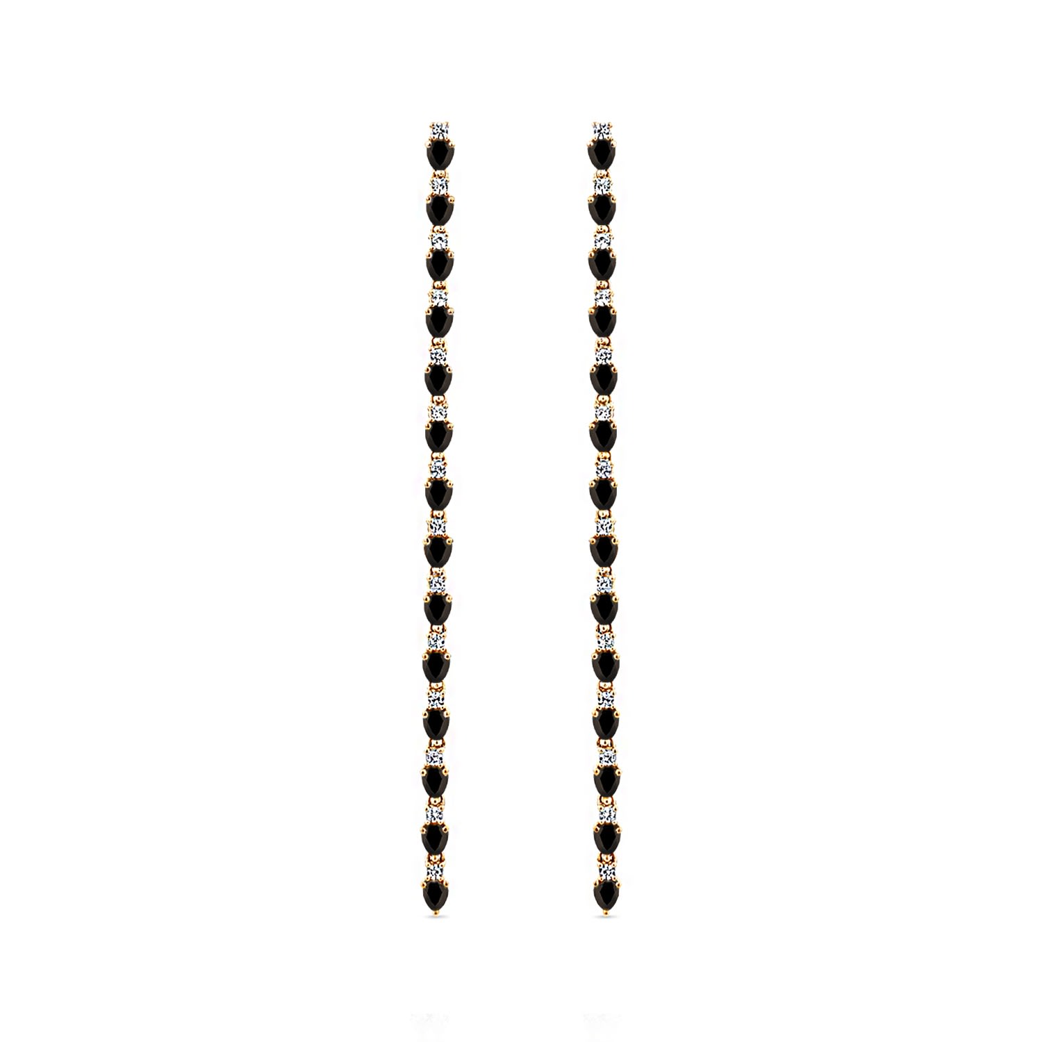 Sally Skoufis Women's Black / Gold Pure Earrings With Man Made Cz Diamond Stimulant In Sterling Silver & 18k Gold  In Multi