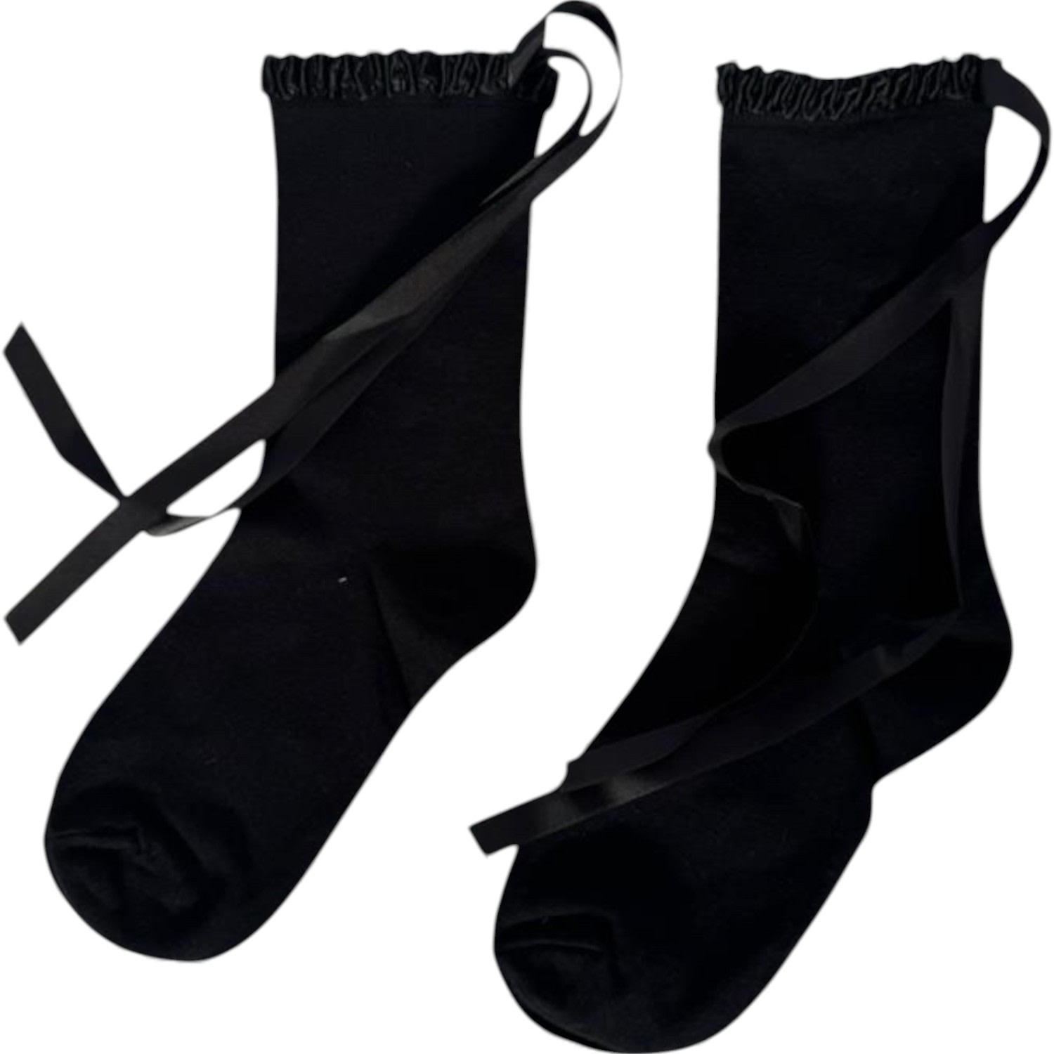 High Heel Jungle By Kathryn Eisman Women's Black / White Lara Satin Trim Cotton Socks - White & Black- Twin Pack In Multi