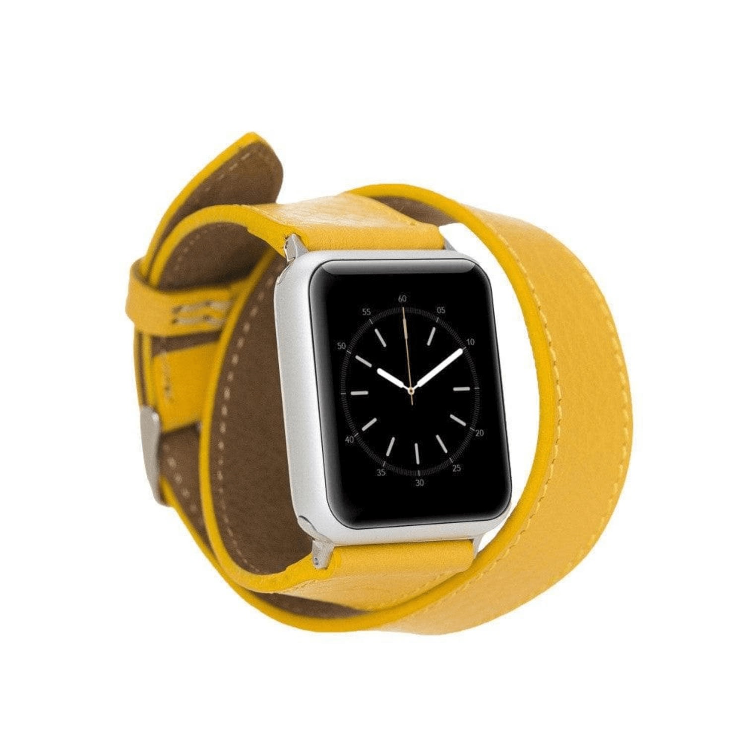 Leathere Women's Yellow / Orange Leather Apple Watch Strap Double Thin - Yellow - San Diego In Yellow/orange