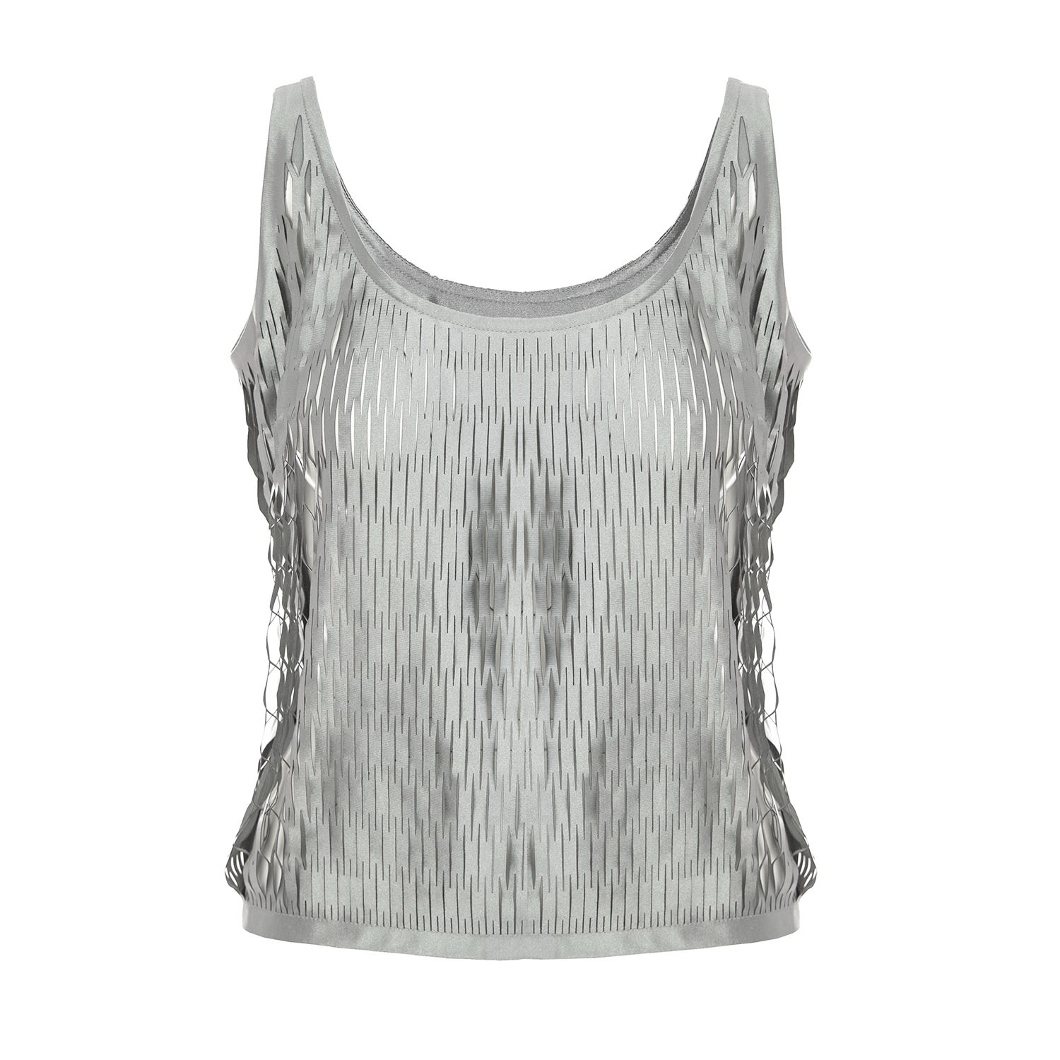 Women’s Laser Cut Silver Top Small Silvia Serban