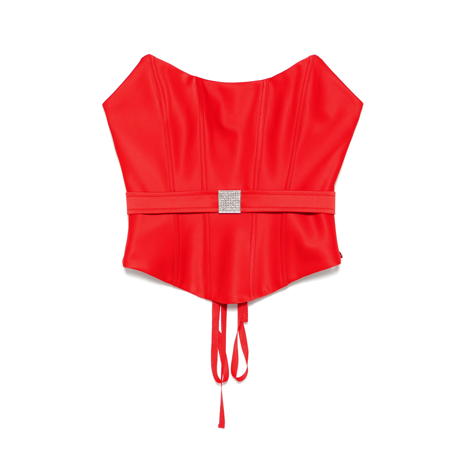 Nissa Women's Red Taffeta Corset Top