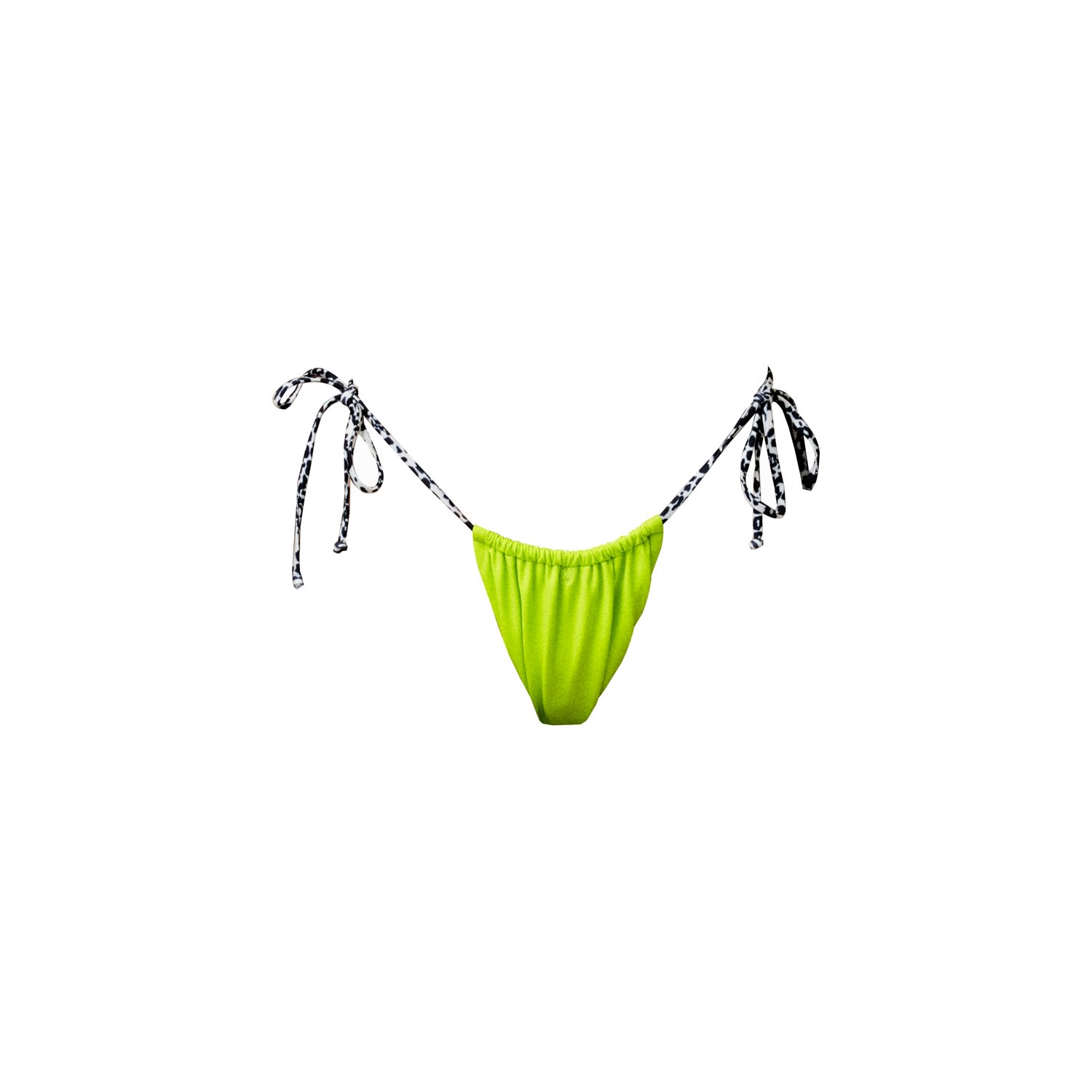 Women’s Tulum Bikini Bottoms In Neon Lime With Jagged Leo Print M/L Charlott Vasberg