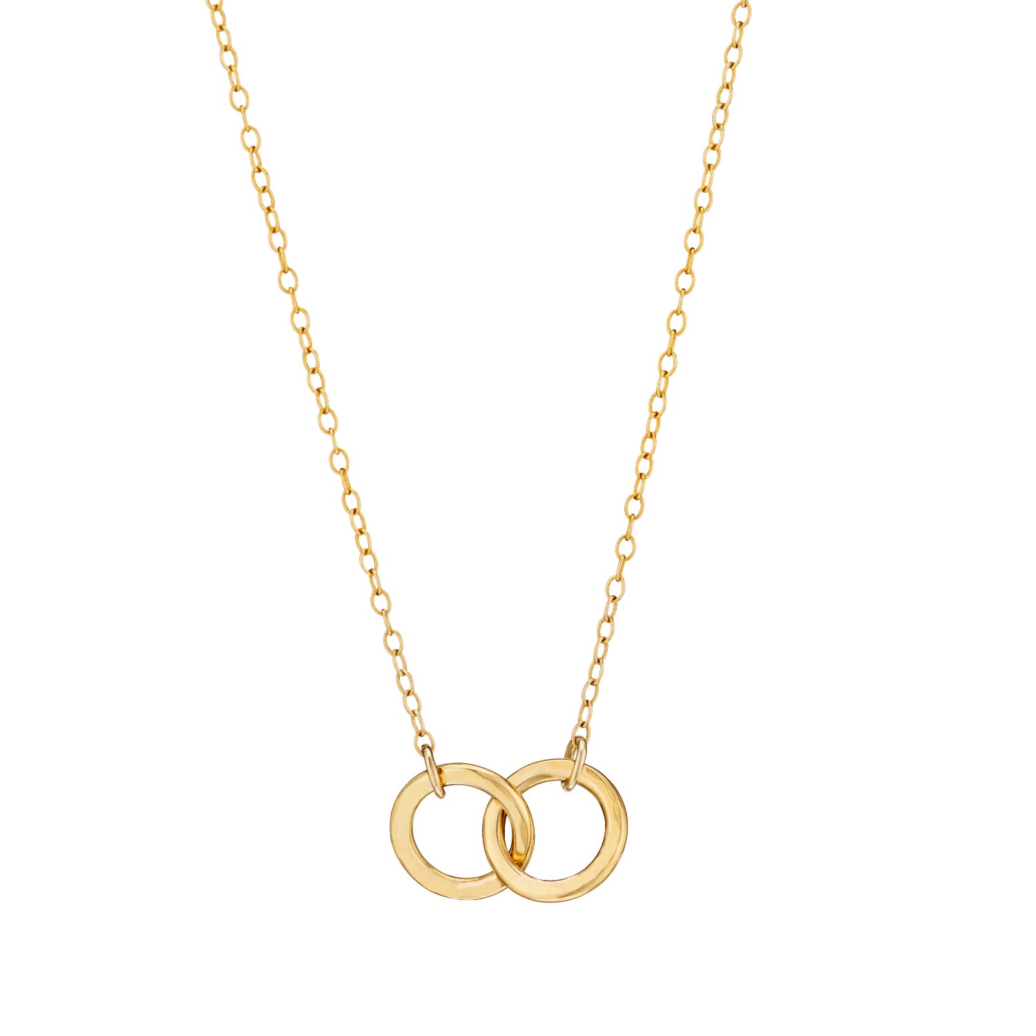Women's Yellow Gold Plated Double Hoop Names Necklace | Posh Totty Designs