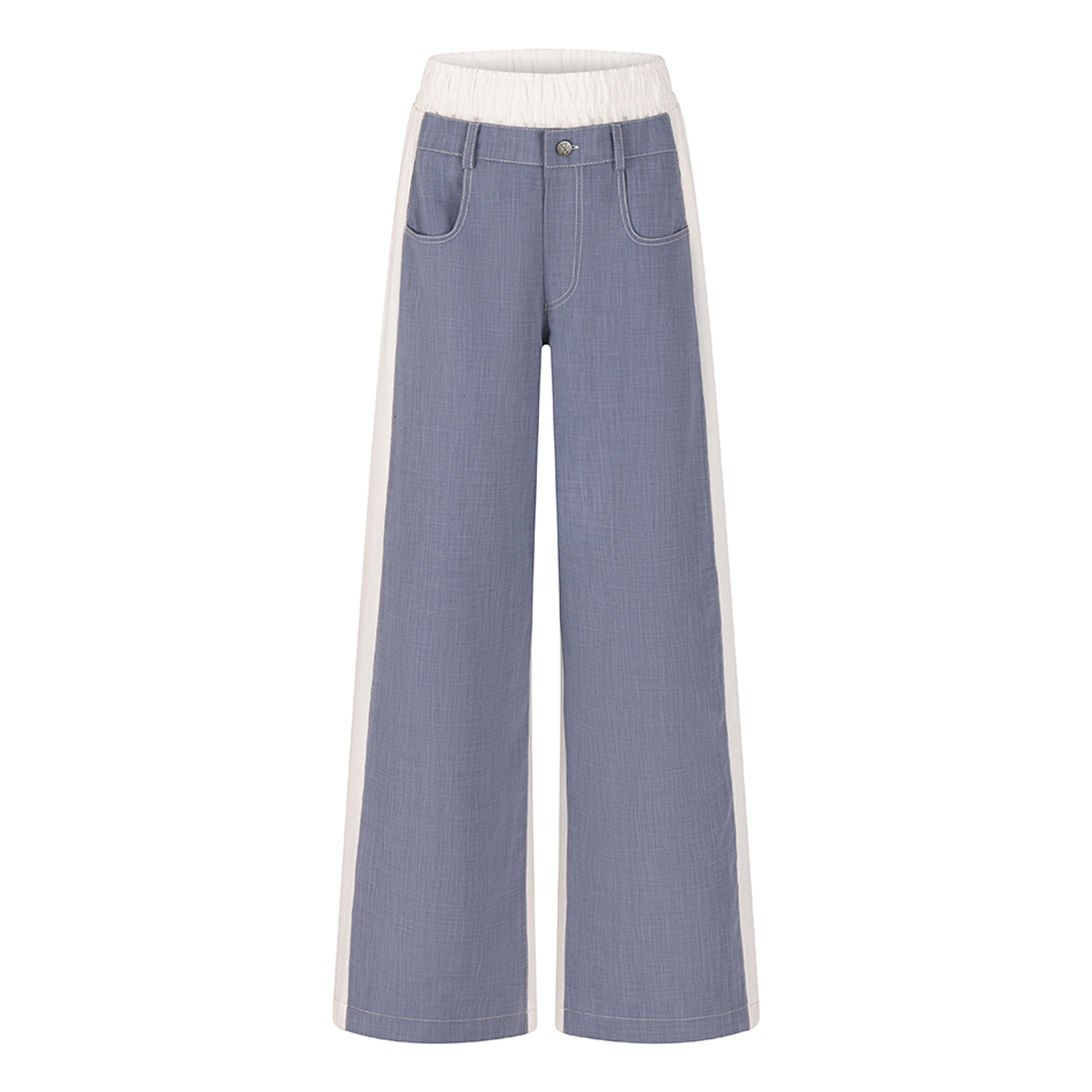Clothes By Locker Room White Two-tone Panel Pants In White