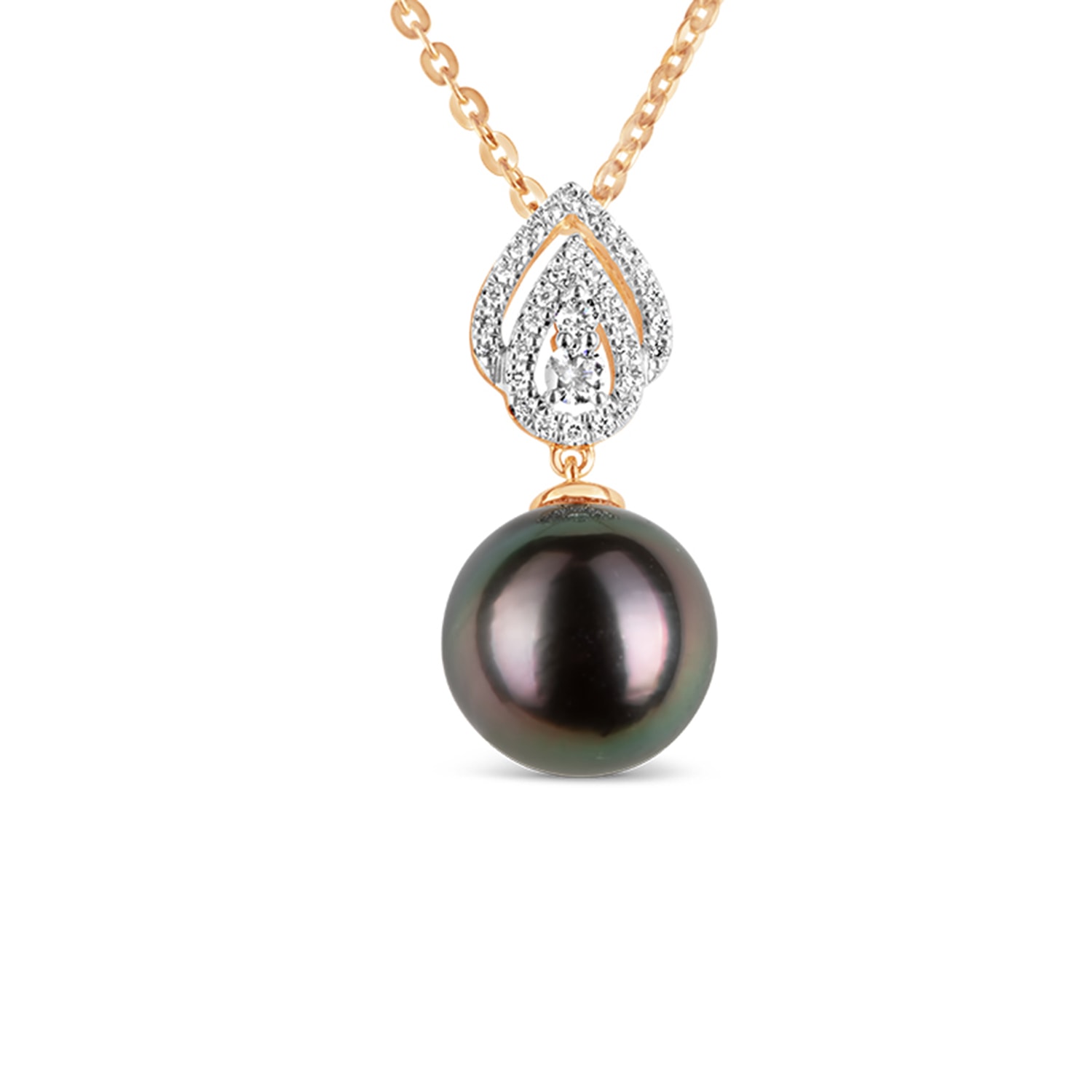 Women’s Black / Gold Ila Pearl And Diamond Necklace Kajal Naina