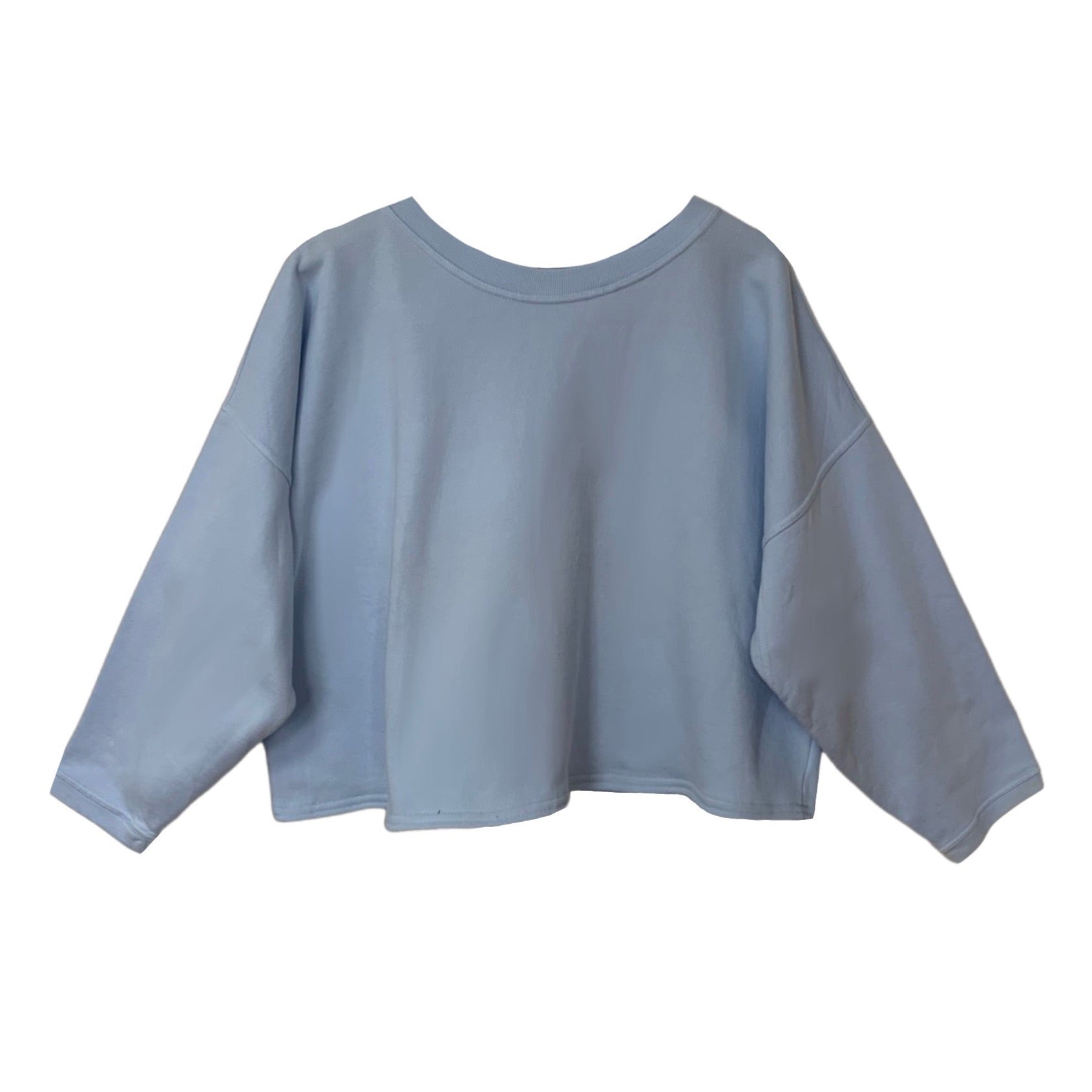 Women’s Bella Oversized Cropped Sweat Shirt In Baby Blue Large Frock Tales