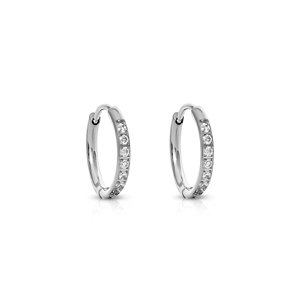 Ever Jewellery Women's Transition Sleeper Silver Huggie Earrings In Silver