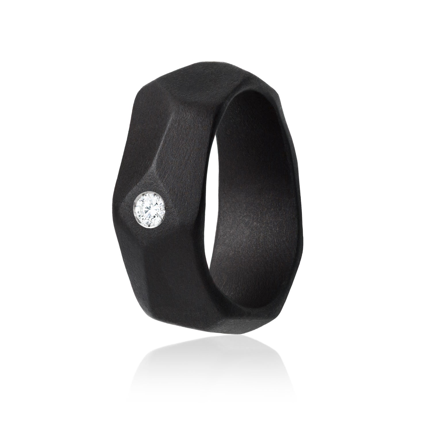 Women’s Black Takto Ring Titanium & Diamond Gi by Giselle