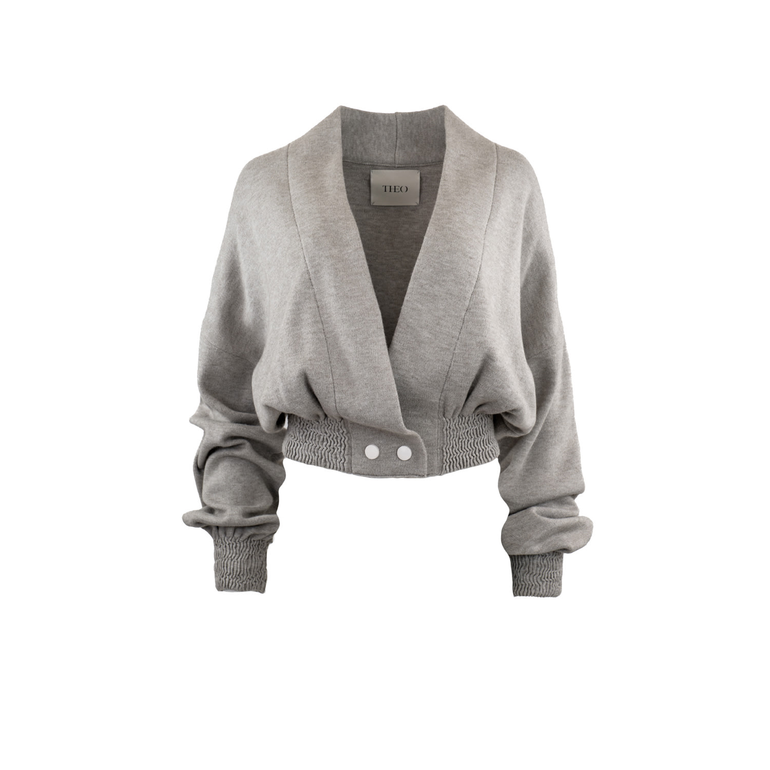 Women’s Grey Nomia Cropped Cardigan Large Theo the Label