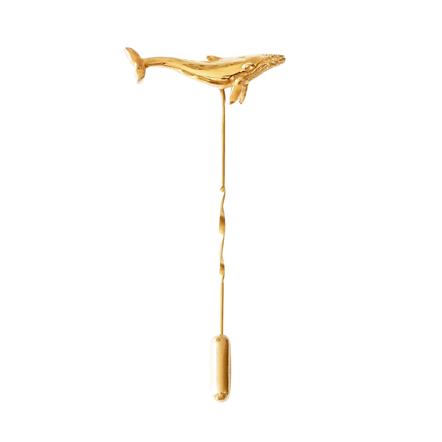Lee Renee Men's Blue Whale Tie Pin – Twist Tie Pin – Gold In Gold