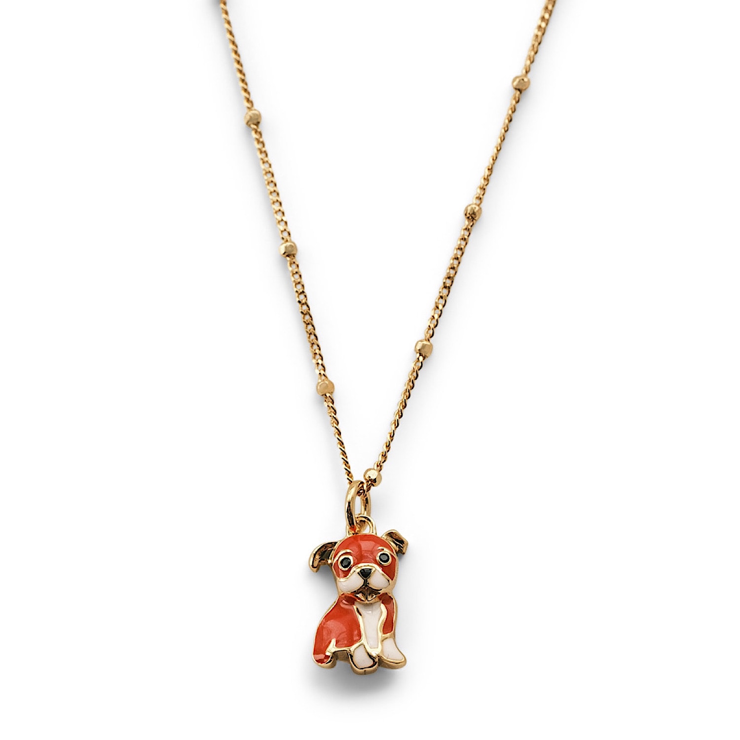Cloud Haven Women's Gold / Red  Mini Bulldog Sweetie Pendant In Candy Apple Red