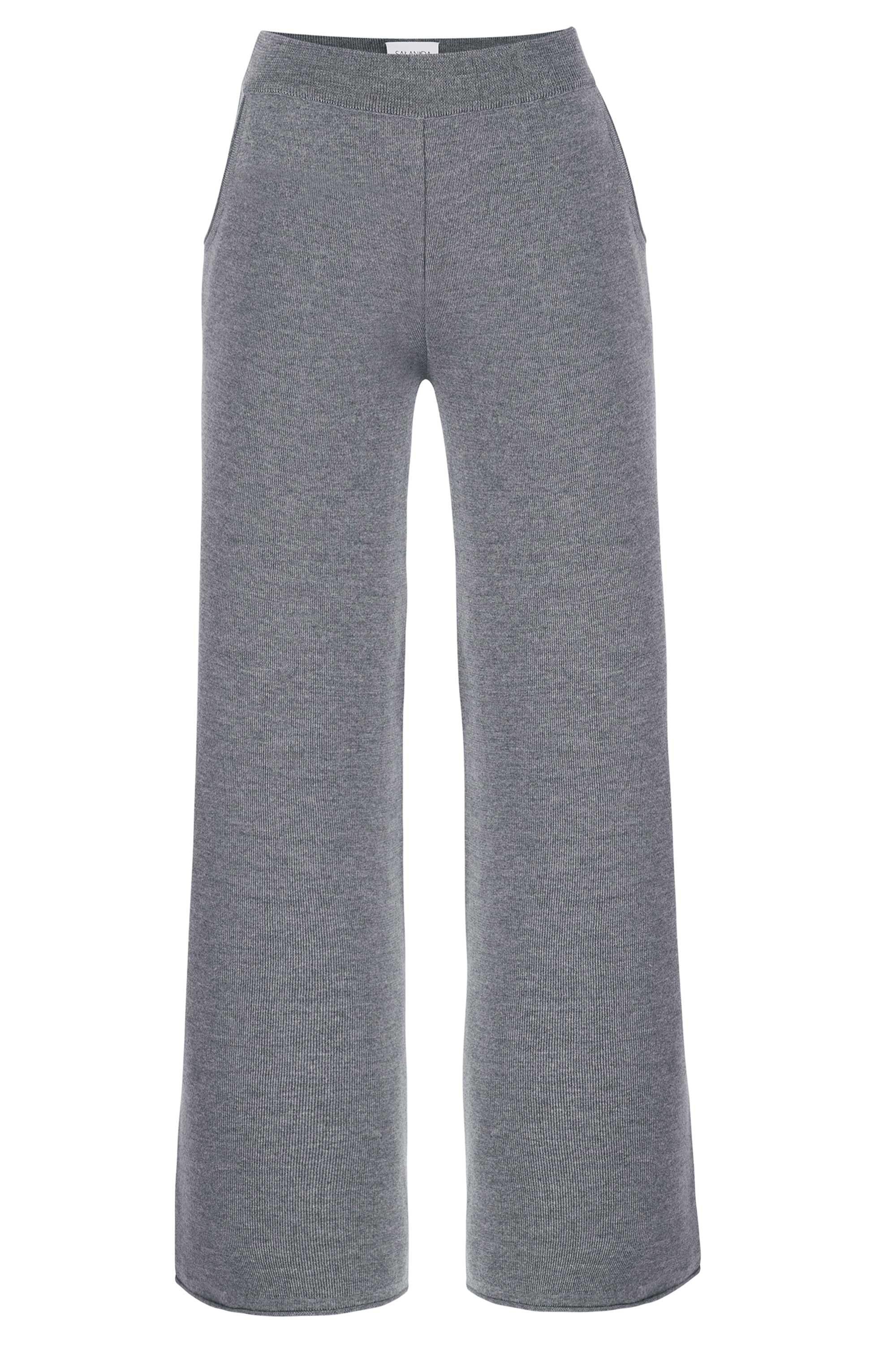 Salanida Women's Bene 100% Merino Wide Pants Light Grey In Gray