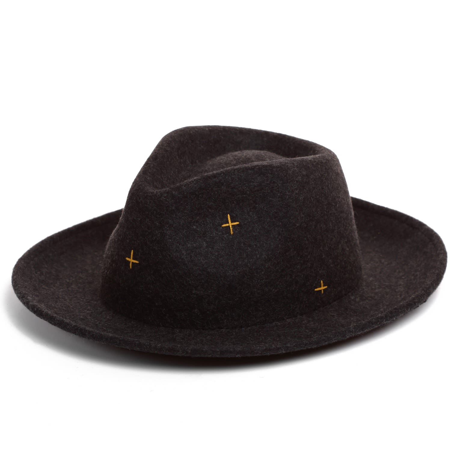 Justine Hats Women's Grey Felt Fedora Hat With Embroidery In Brown