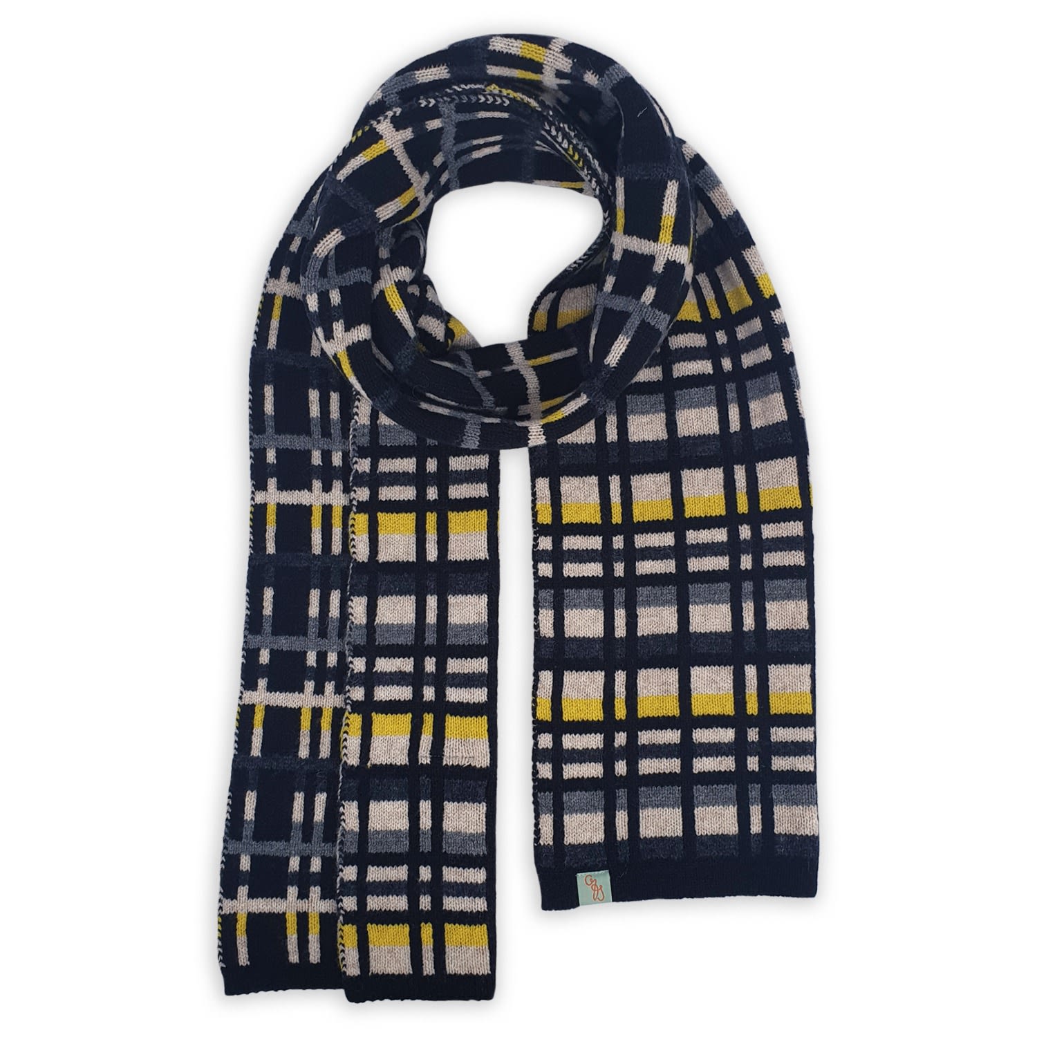 Otto & Spike Men's Black / Yellow / Orange Scarves - Plaid Up - Black In Multi