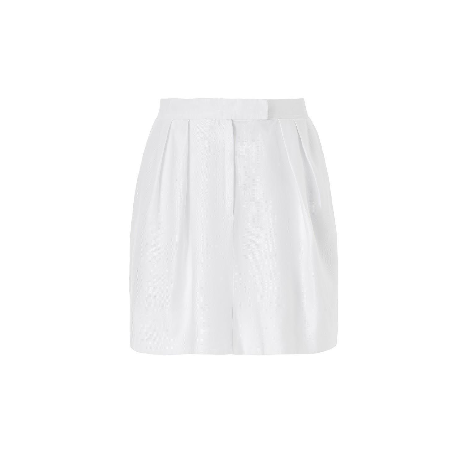 Lita Couture Women's Mini Skirt In White Linen In White