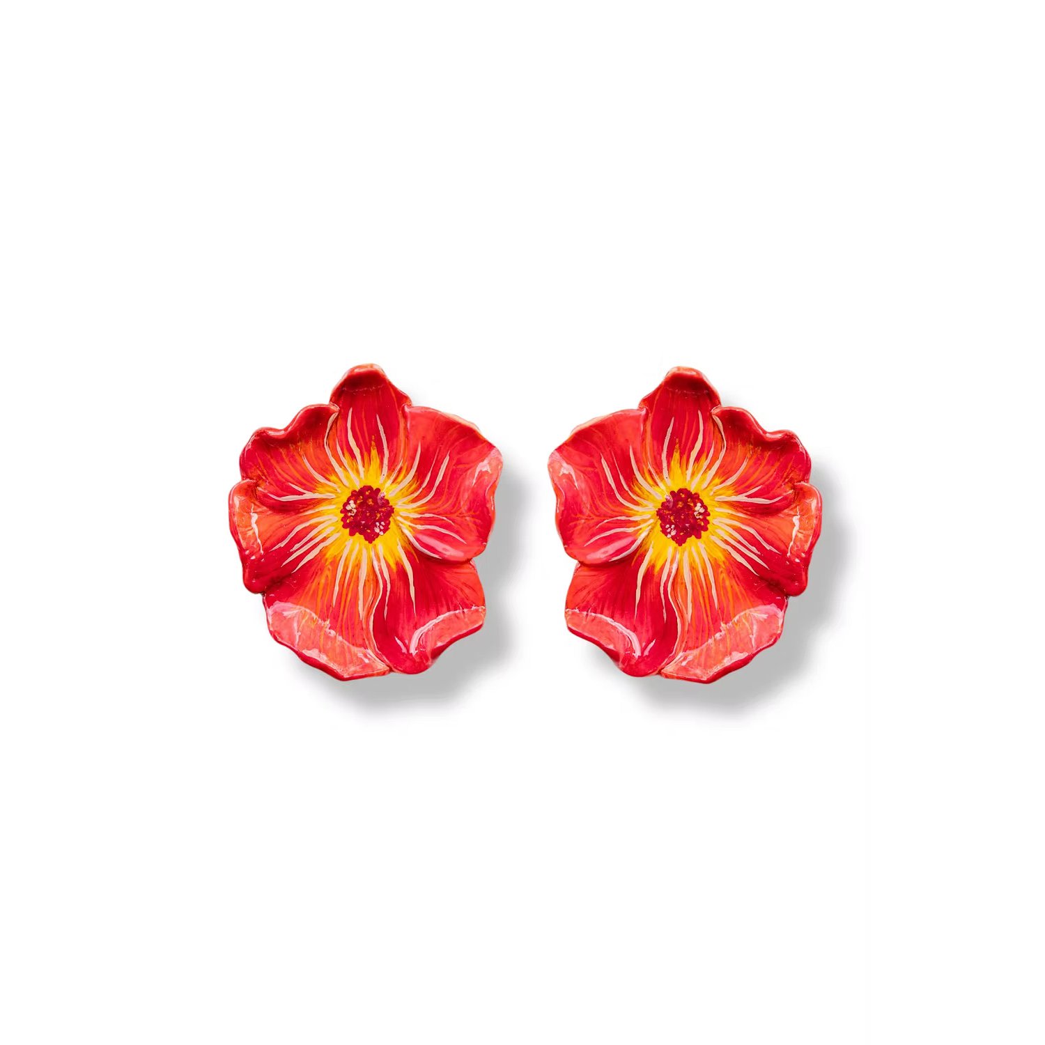 Sunset Magic Studio Women's Red / Yellow Crimson - Flower Shaped Earring In Multi