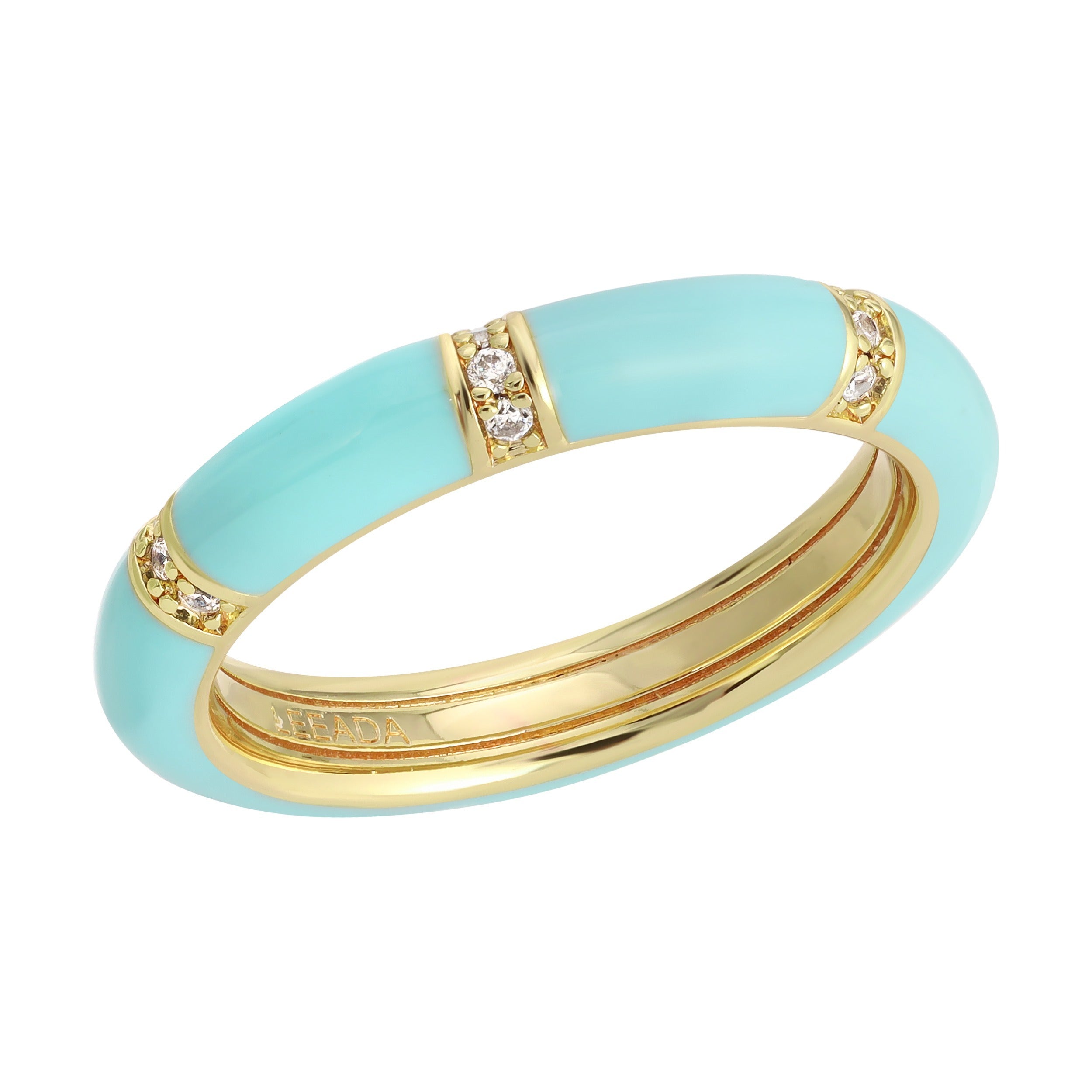 Women’s Lamill Enamel Stacking Ring - Blue Leeada Jewelry