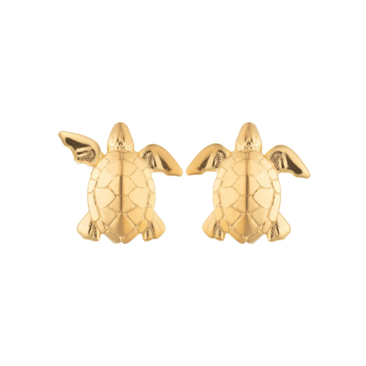 Women’s Gold Plated Turtle Stud Earrings Lily Charmed