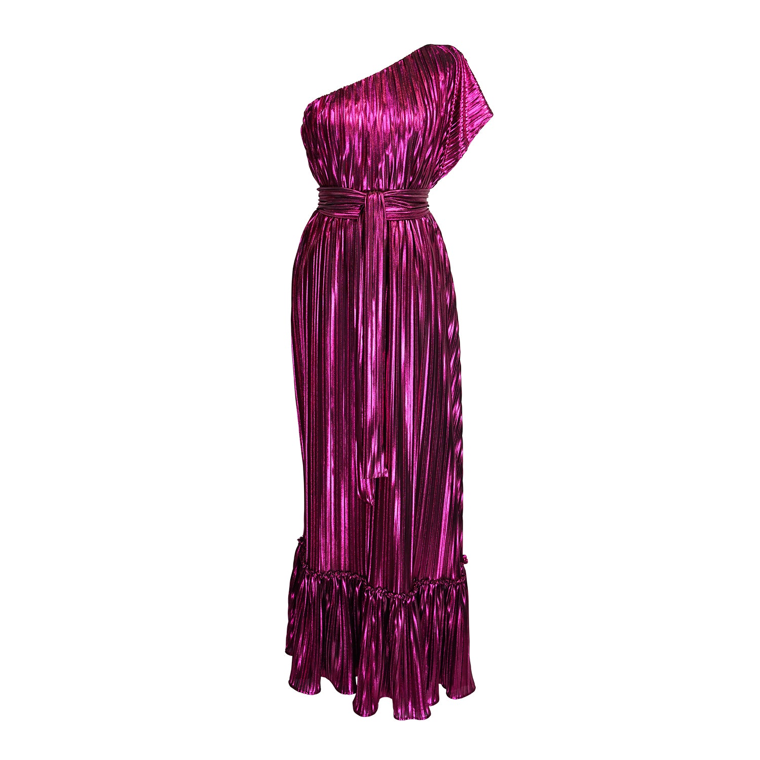 Midnight Bubblegum Pleated One-Shoulder Maxi Dress | Jennafer Grace | Wolf  & Badger