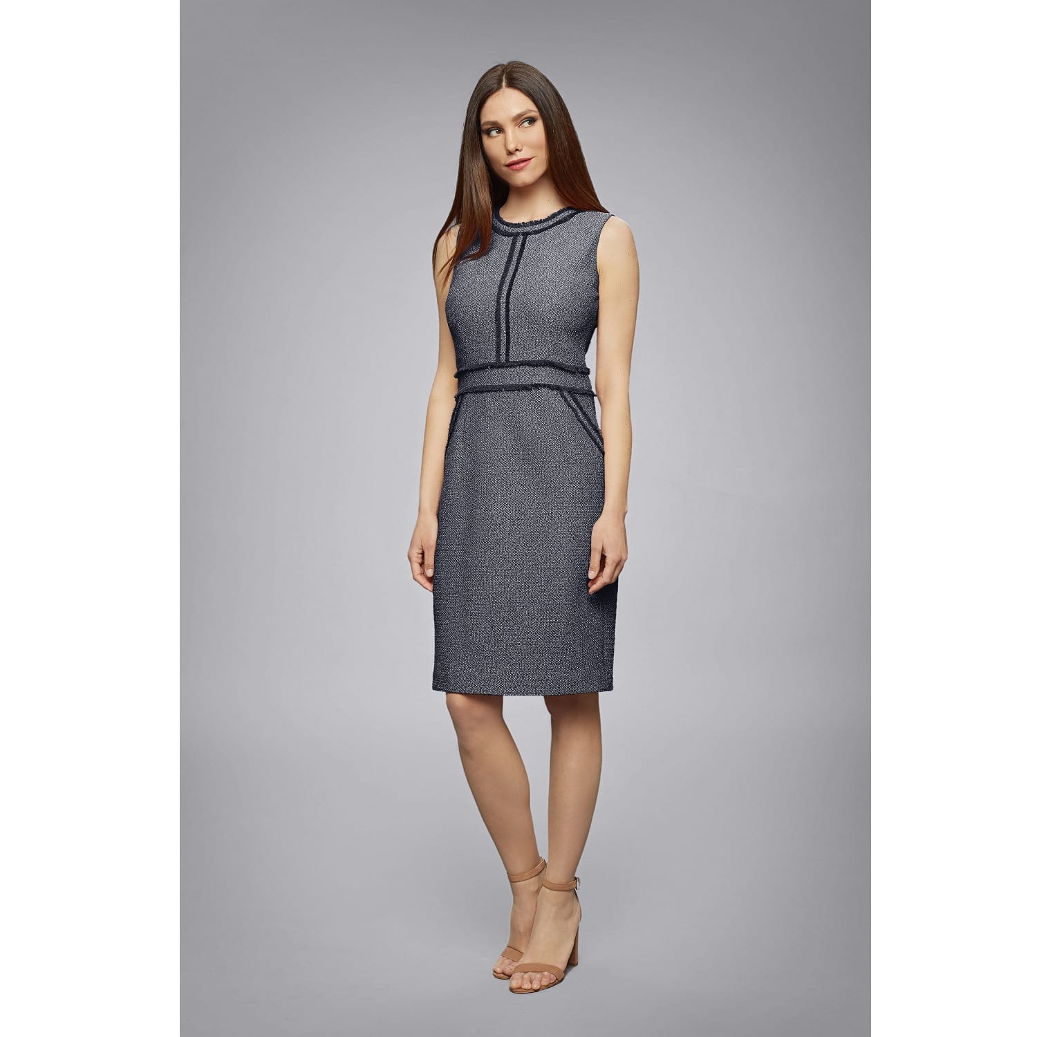 navy tweed dress